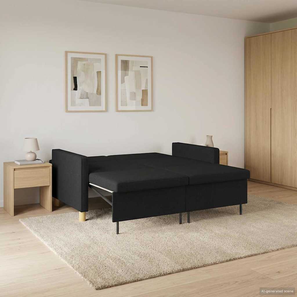 vidaXL Uittrekbare Slaapbank Lichtgroen Stof