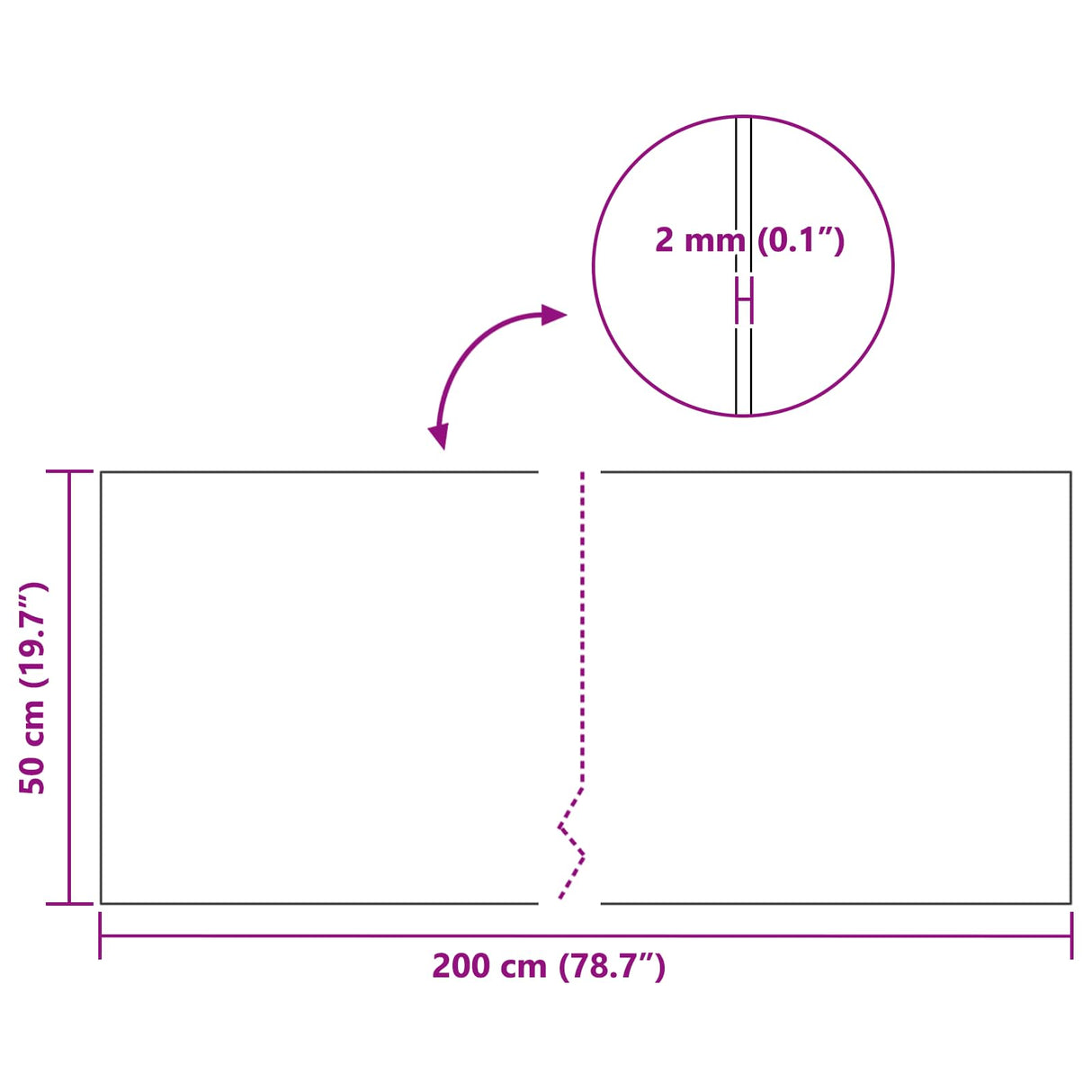vidaXL Kurkrol Bruin 200 x 50 x 0,2 cm Kurk