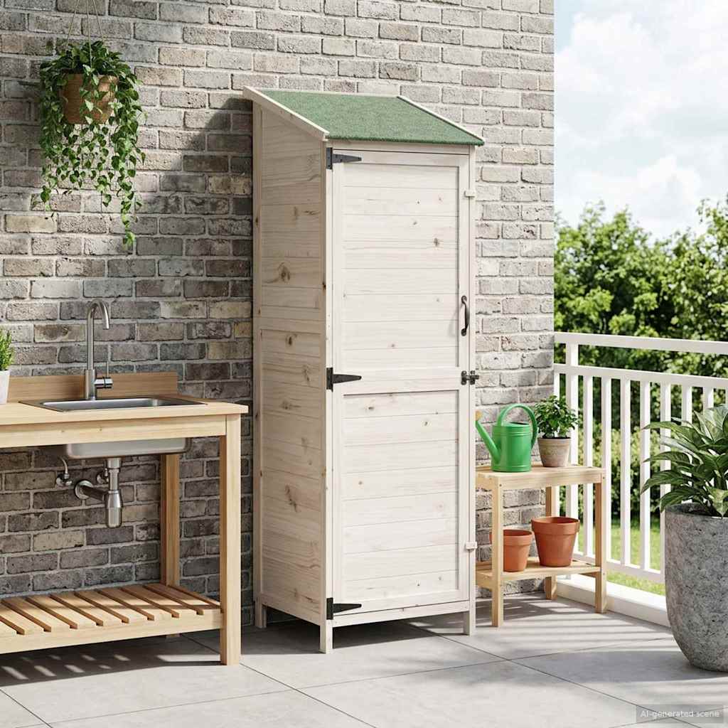 vidaXL Tuin Shed met dak Naturel 59 x 56 x 113,5 cm Massief Vurenhout