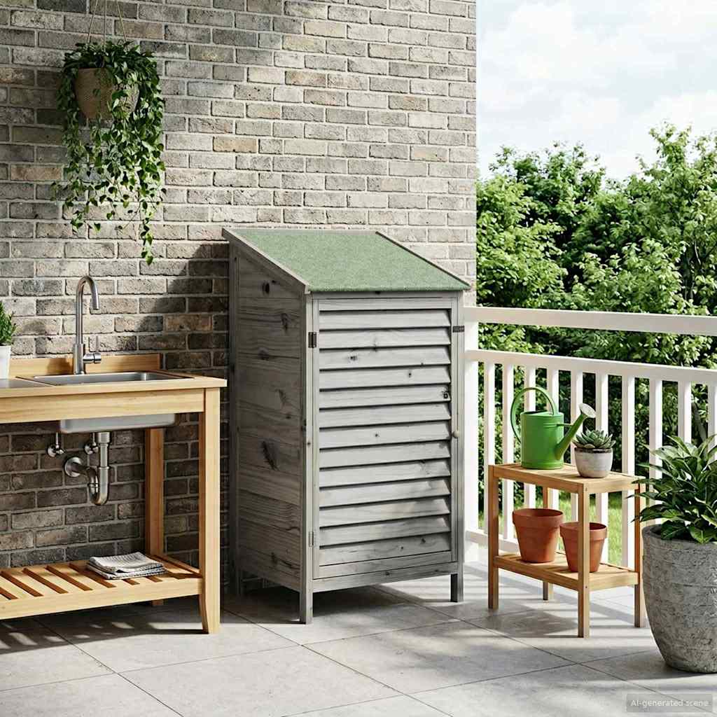 vidaXL Tuin Shed met dak Naturel 59 x 56 x 113,5 cm Massief Vurenhout