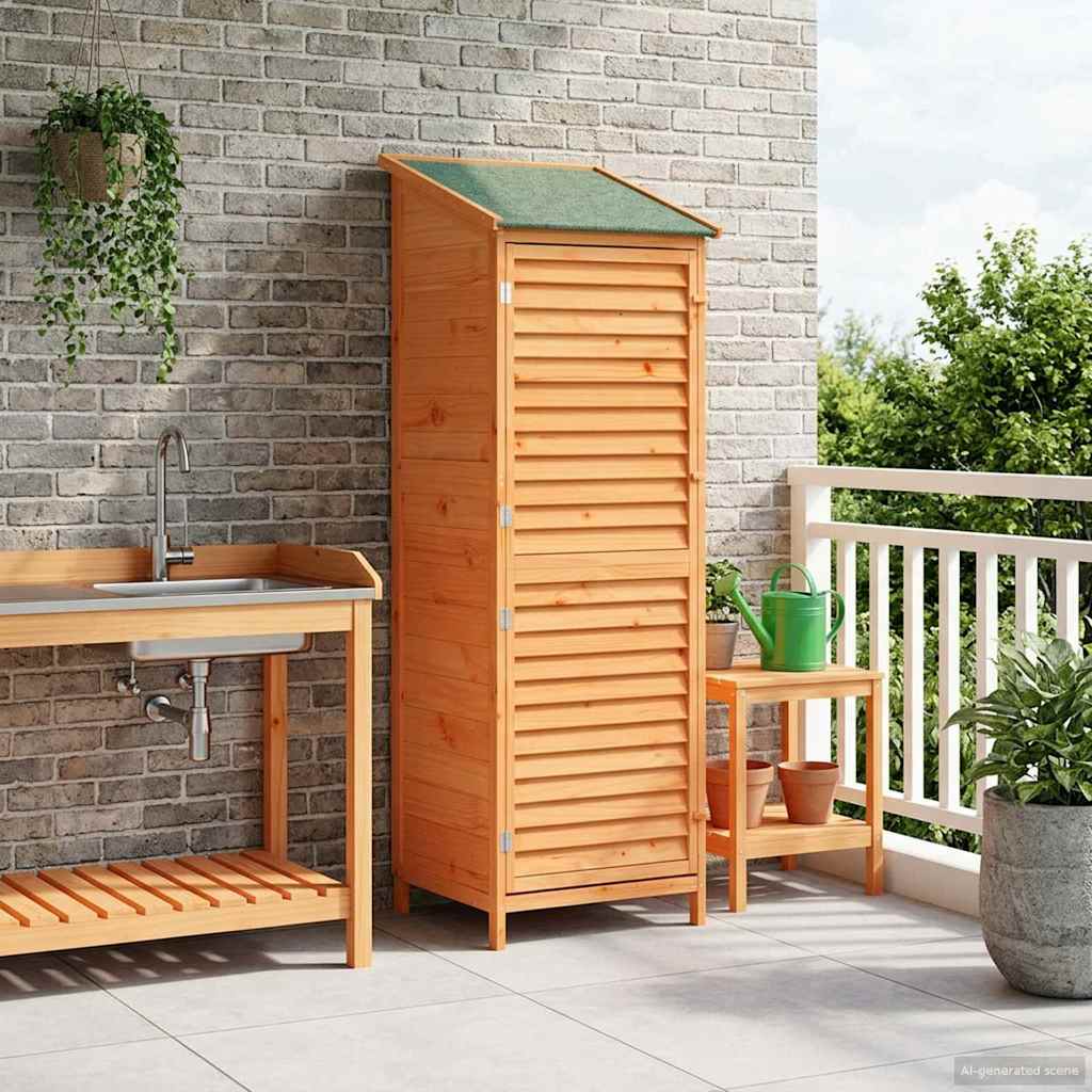 vidaXL Tuin Shed met dak Naturel 59 x 56 x 113,5 cm Massief Vurenhout