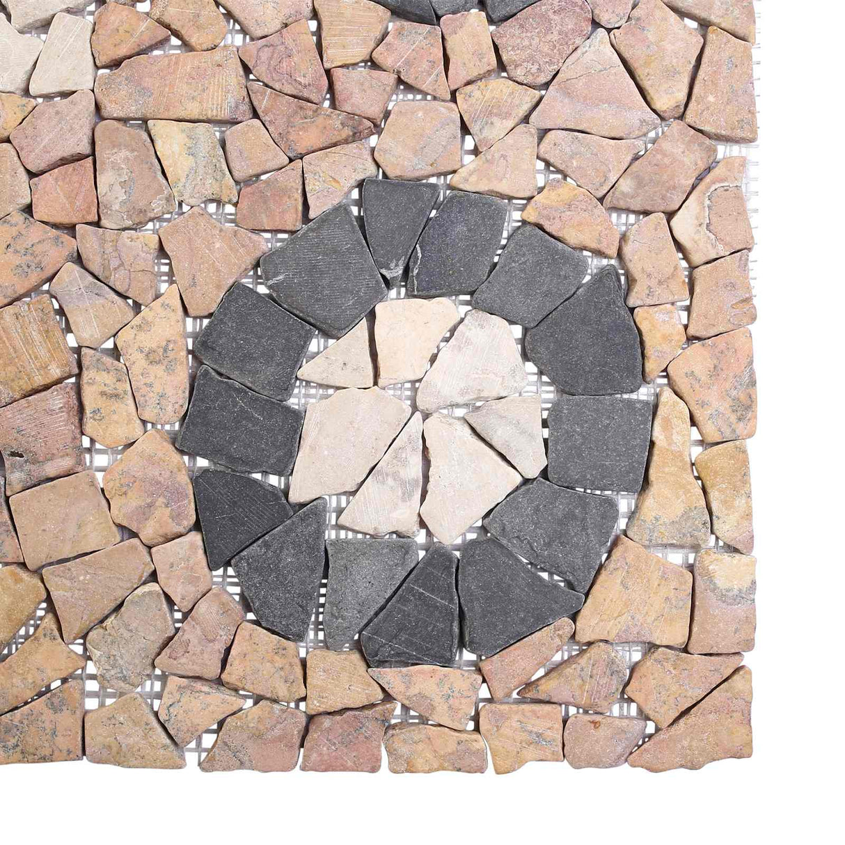 vidaXL Mosaic Tegels Bloem Patroon Meerkleurig 120 x 120 cm Marmer