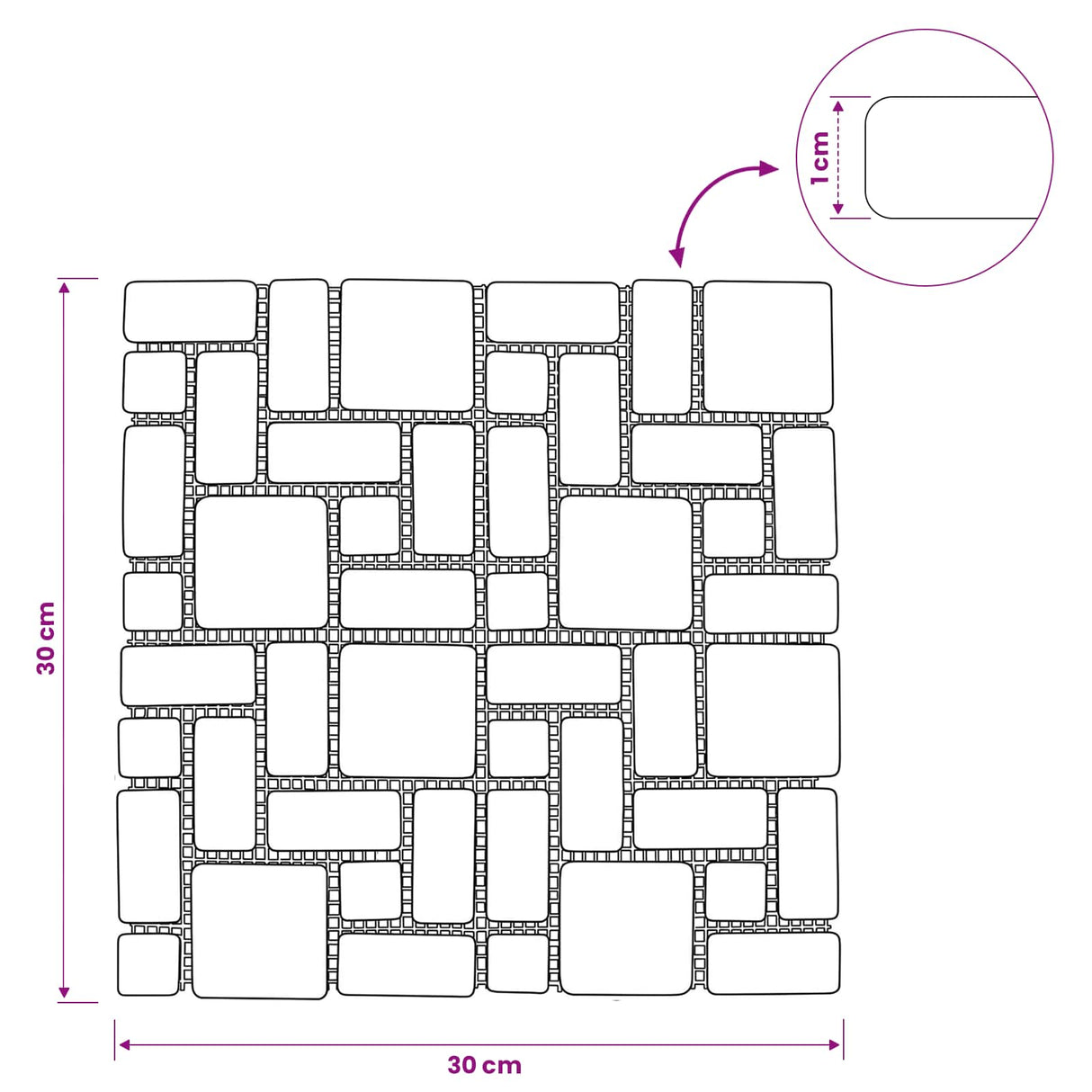 vidaXL Mozaïektegels Crèmekleurig 30 x 30 cm Marmer