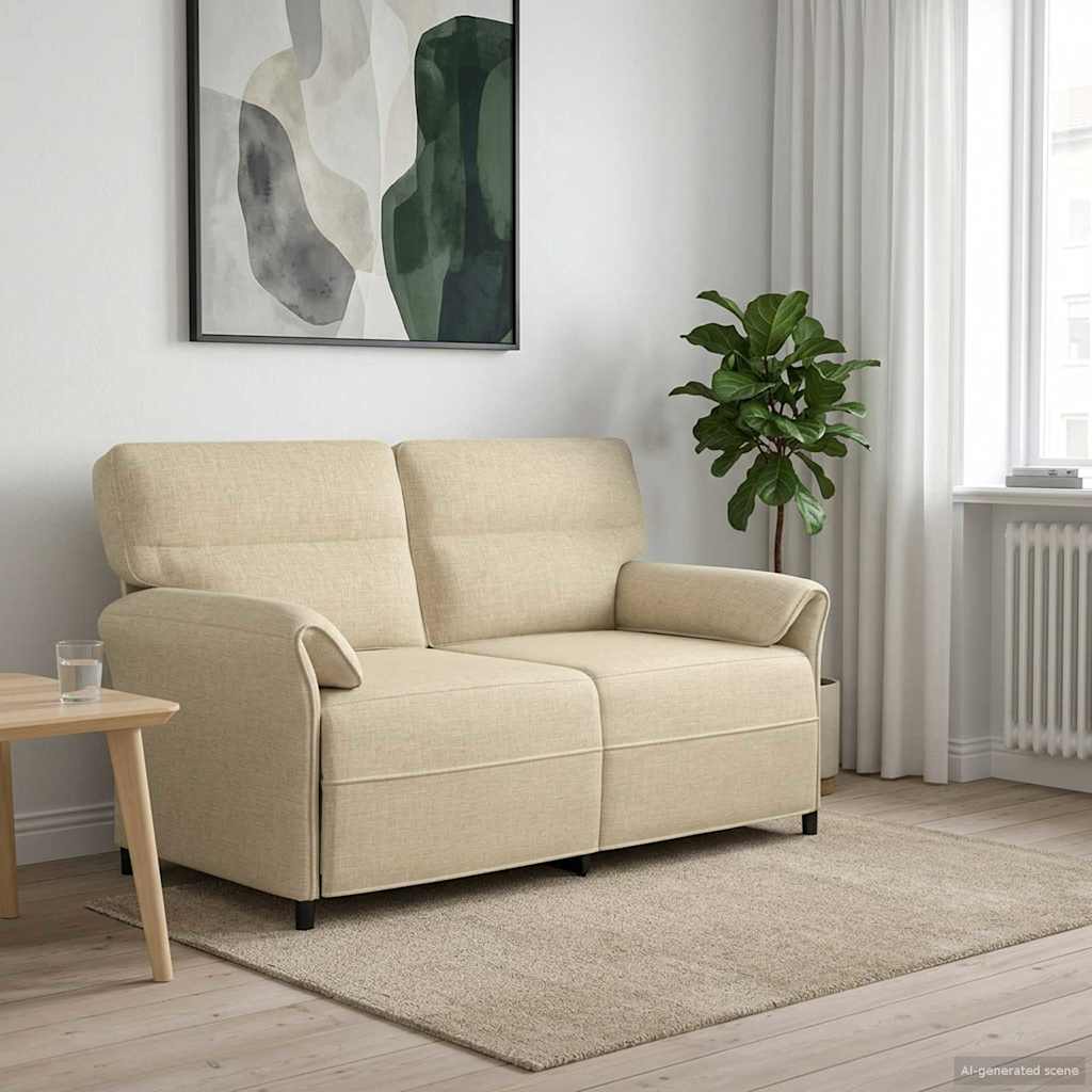 vidaXL Bank 100% polyester metalen frame MDF, Multiplex