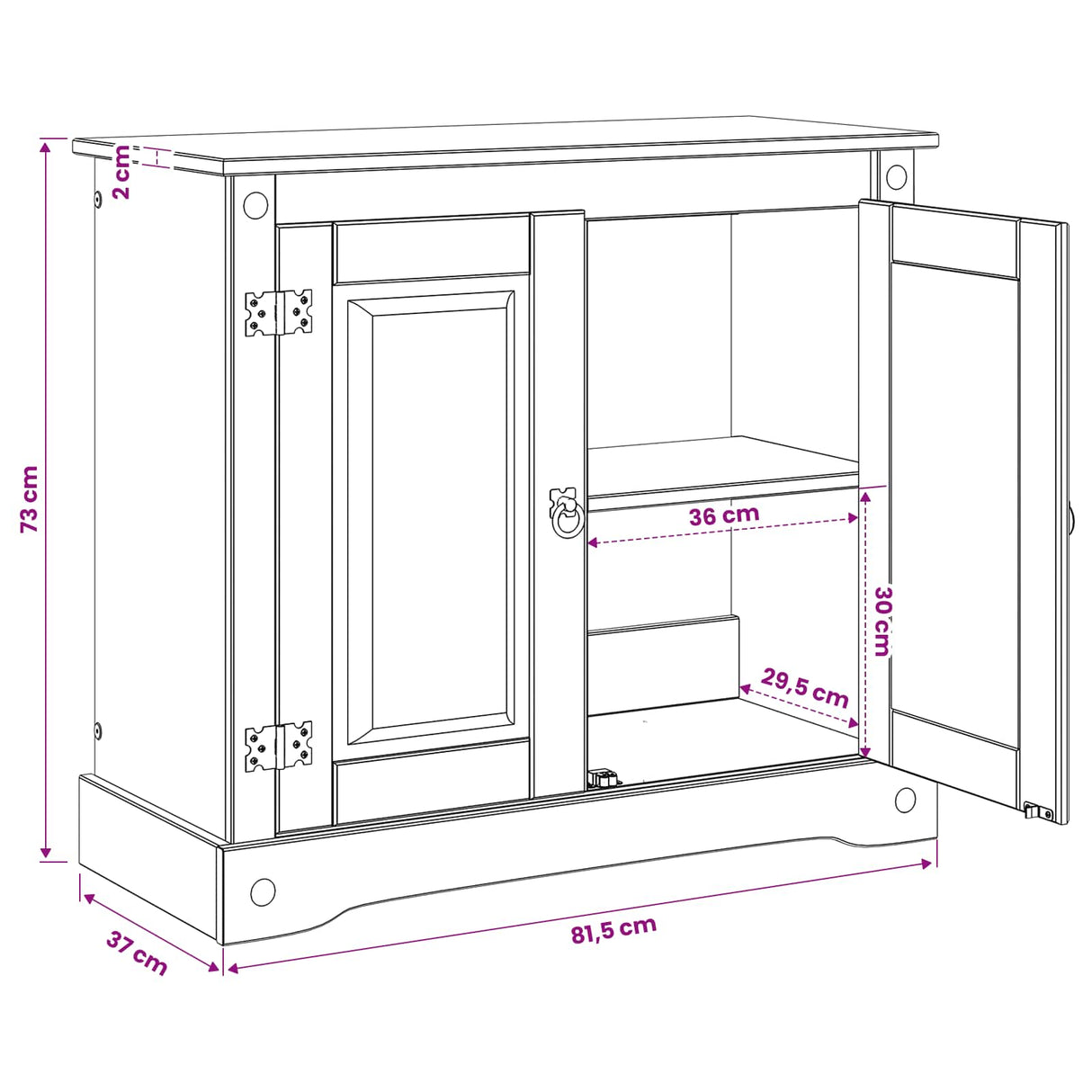 vidaXL Aquarium Stand CORONA Bruin 81,5 x 37 x 73 cm 250 kg
