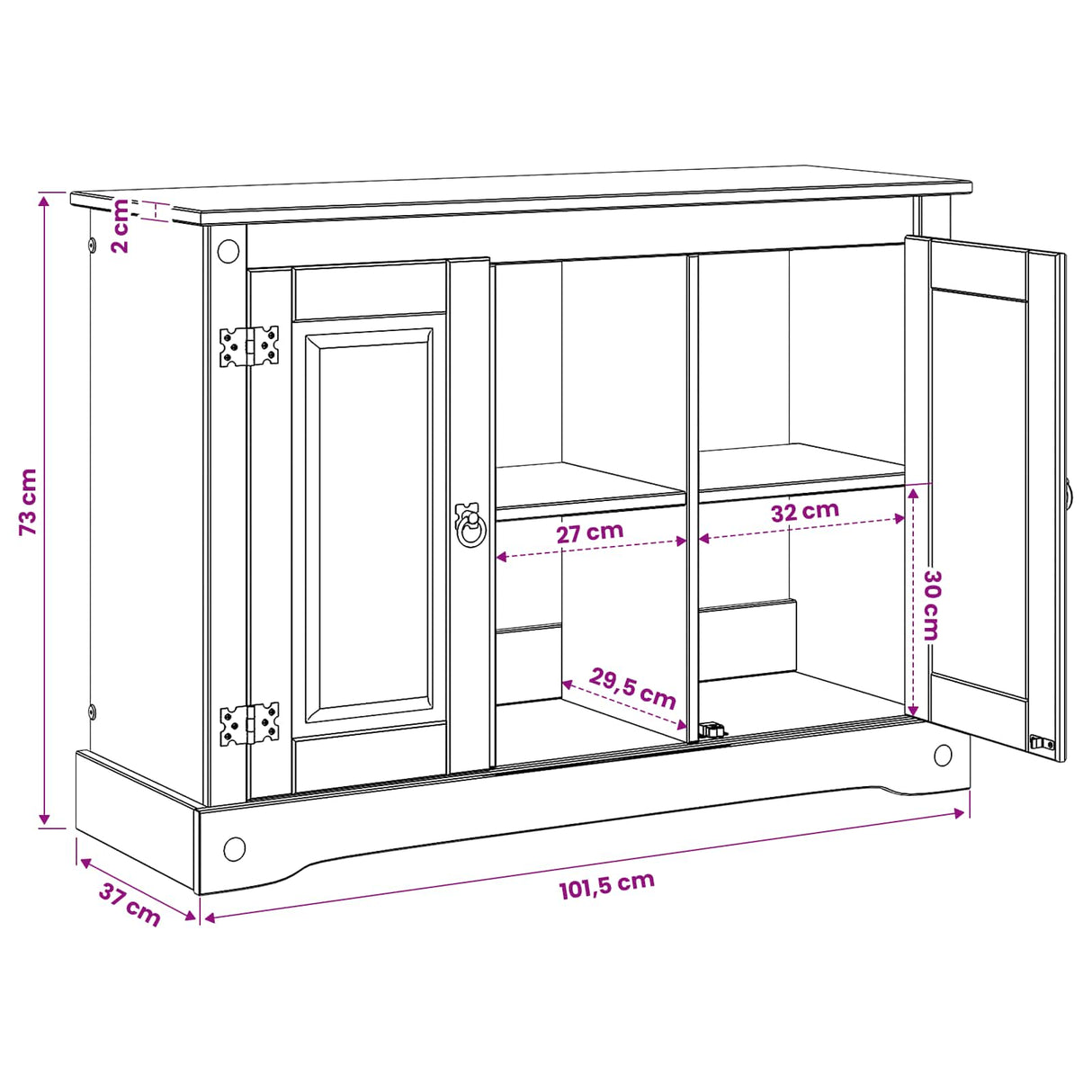 vidaXL Aquarium Stand CORONA Bruin 101,5 x 37 x 73 cm 300 kg