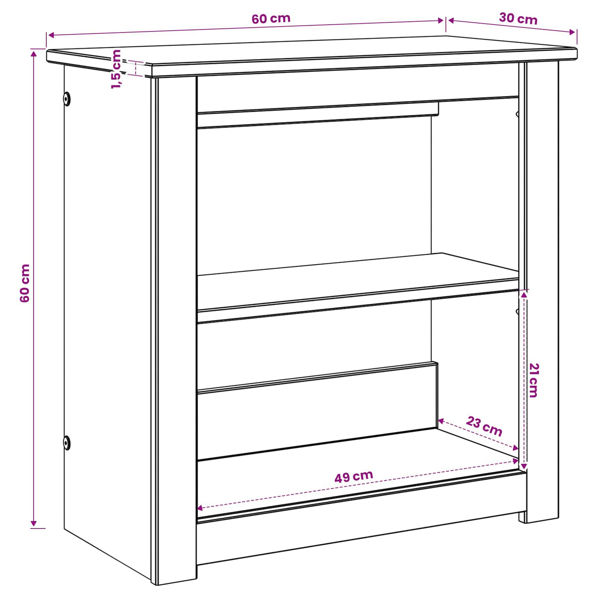 vidaXL Aquarium Stand PANAMA Bruin 60 x 30 x 60 cm 150 kg