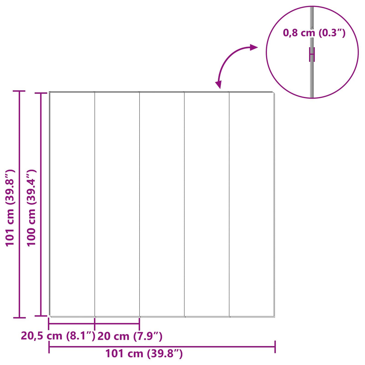 vidaXL Laminaatvloer 5 pcs Donker Walnoot 101 x 20 x 0,8 cm