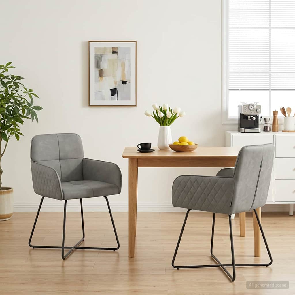 vidaXL Dining Chairs 4 pcs velvet Light Grey 59 x 56.5 x 86 cm