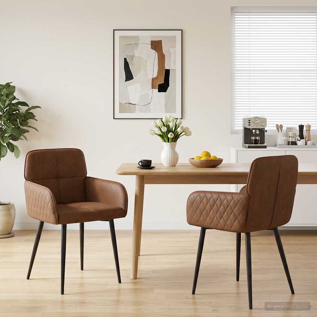 vidaXL Eetstoelen 4 pcs Kunst Suède Leer Bruin 59 x 56,5 x 85 cm