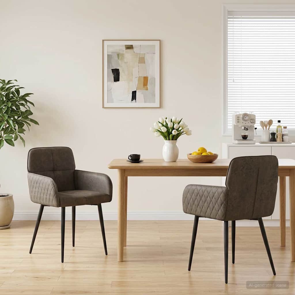 vidaXL Eetstoelen 4 pcs Kunst Suède Leer Bruin 59 x 56,5 x 85 cm