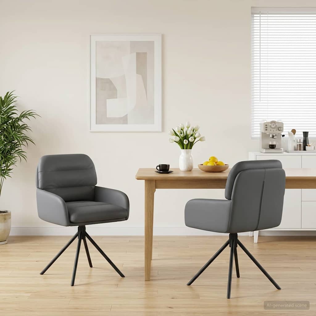vidaXL Draaikrukken 4 pcs Kunstleer Zwart 59 x 59,5 x 90 cm