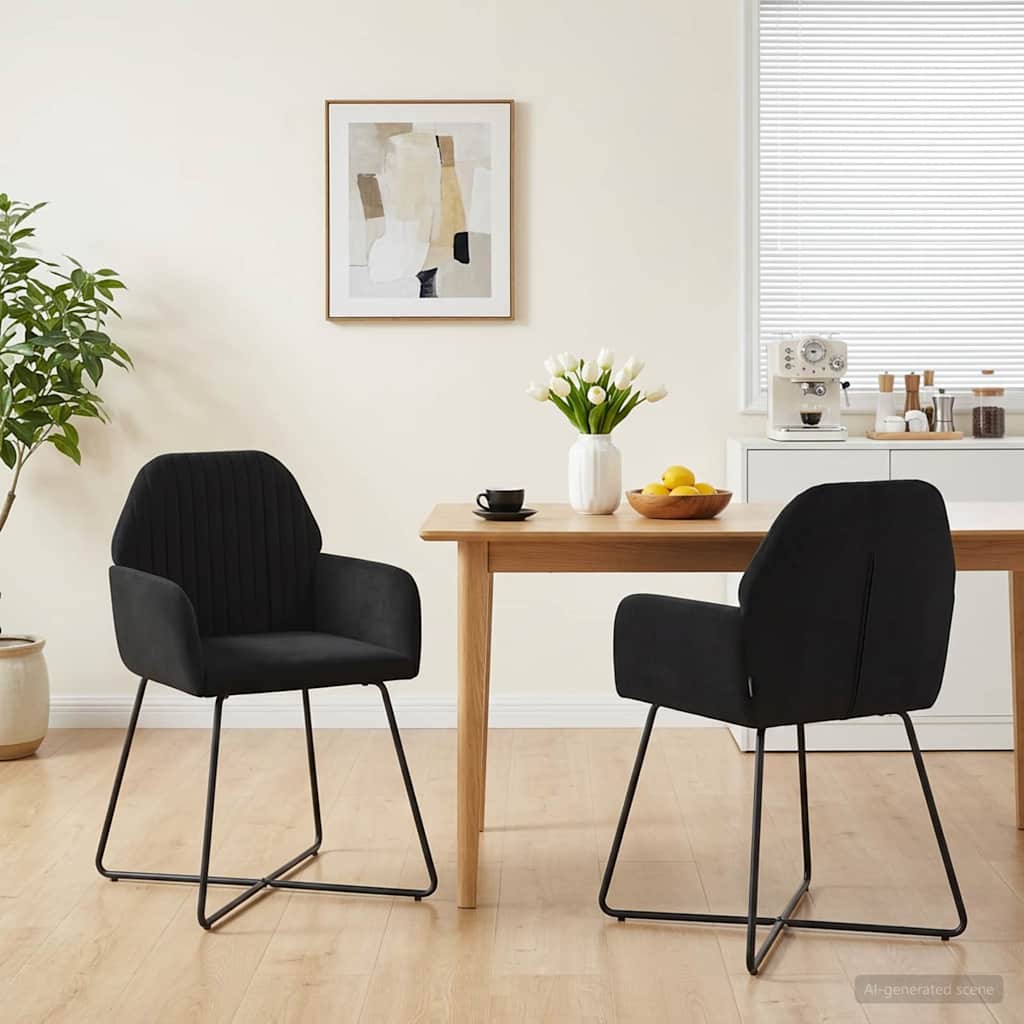 vidaXL Eetstoelen 4 pcs fluweel Lichtgrijs 55 x 50 x 84 cm