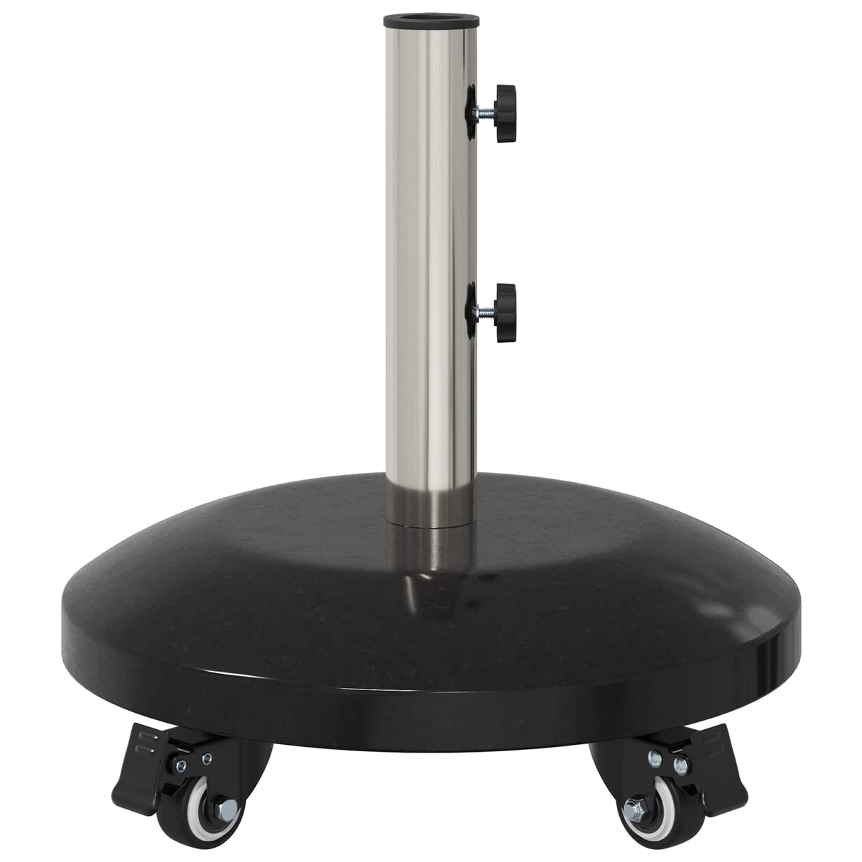 vidaXL Parasolvoet voor 40-50 mm paal 26.75 kg Zwart Graniet en RVS