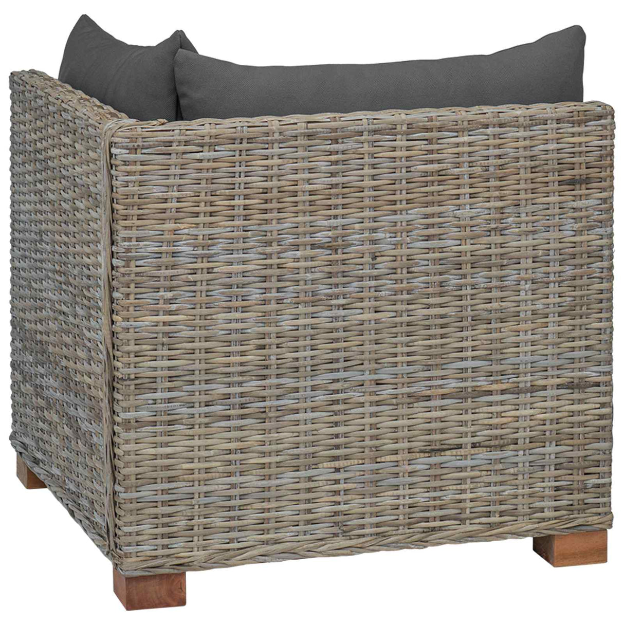 vidaXL Hoeksofa met kussens GENDT Natuurlijk Riet Naturel