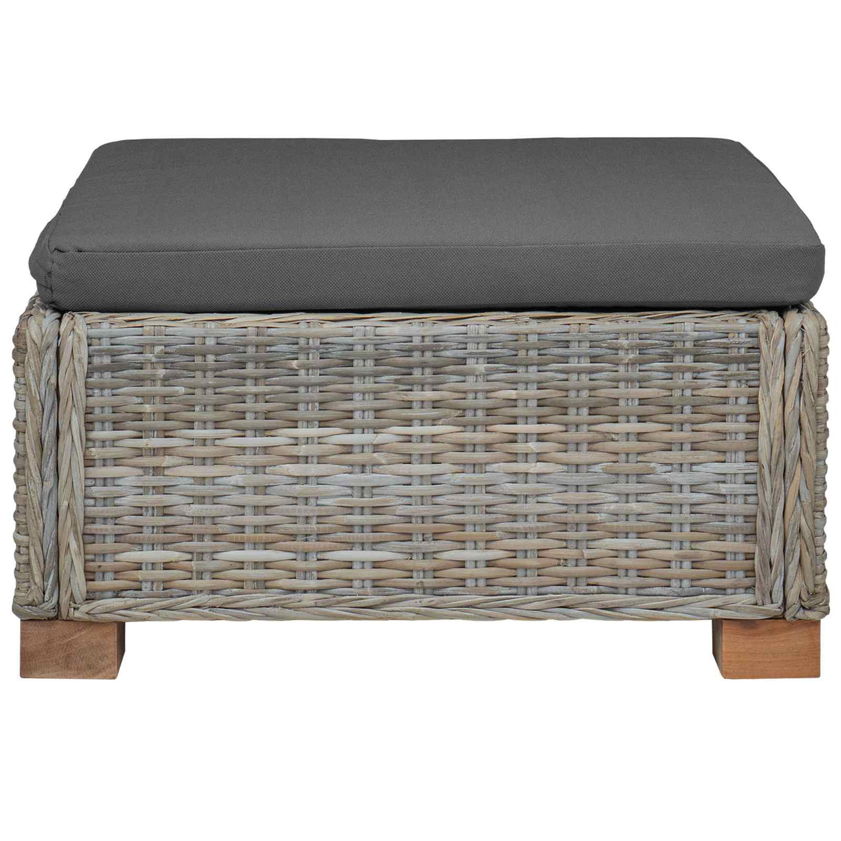 vidaXL Footrest with Cushion GENDT Natural Rattan Natural