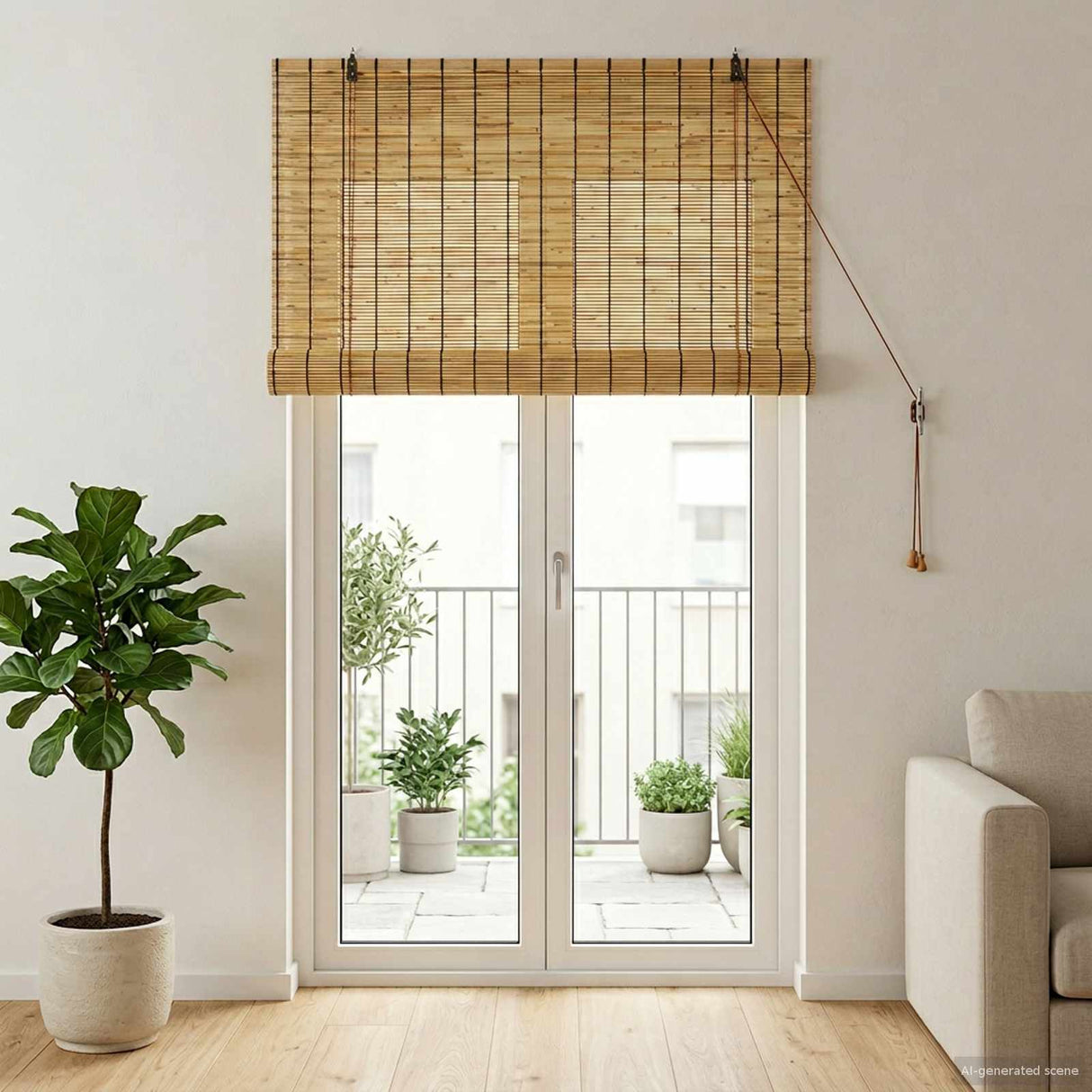 vidaXL Rolgordijn Naturel 60 x 160 cm Riet