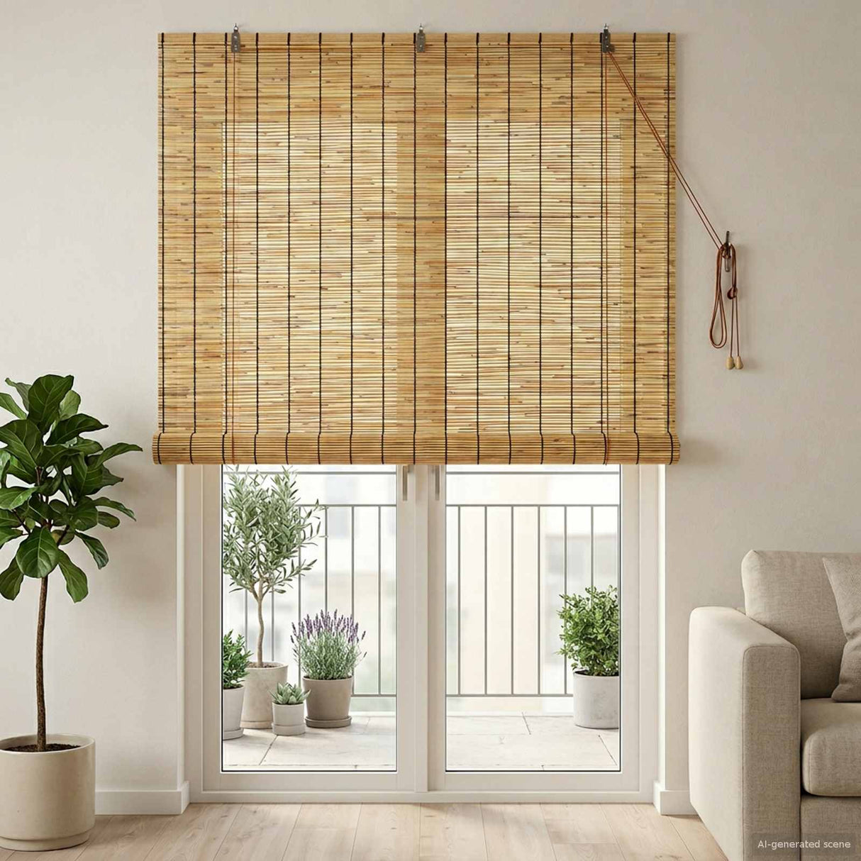 vidaXL Rolgordijn Naturel 60 x 160 cm Riet