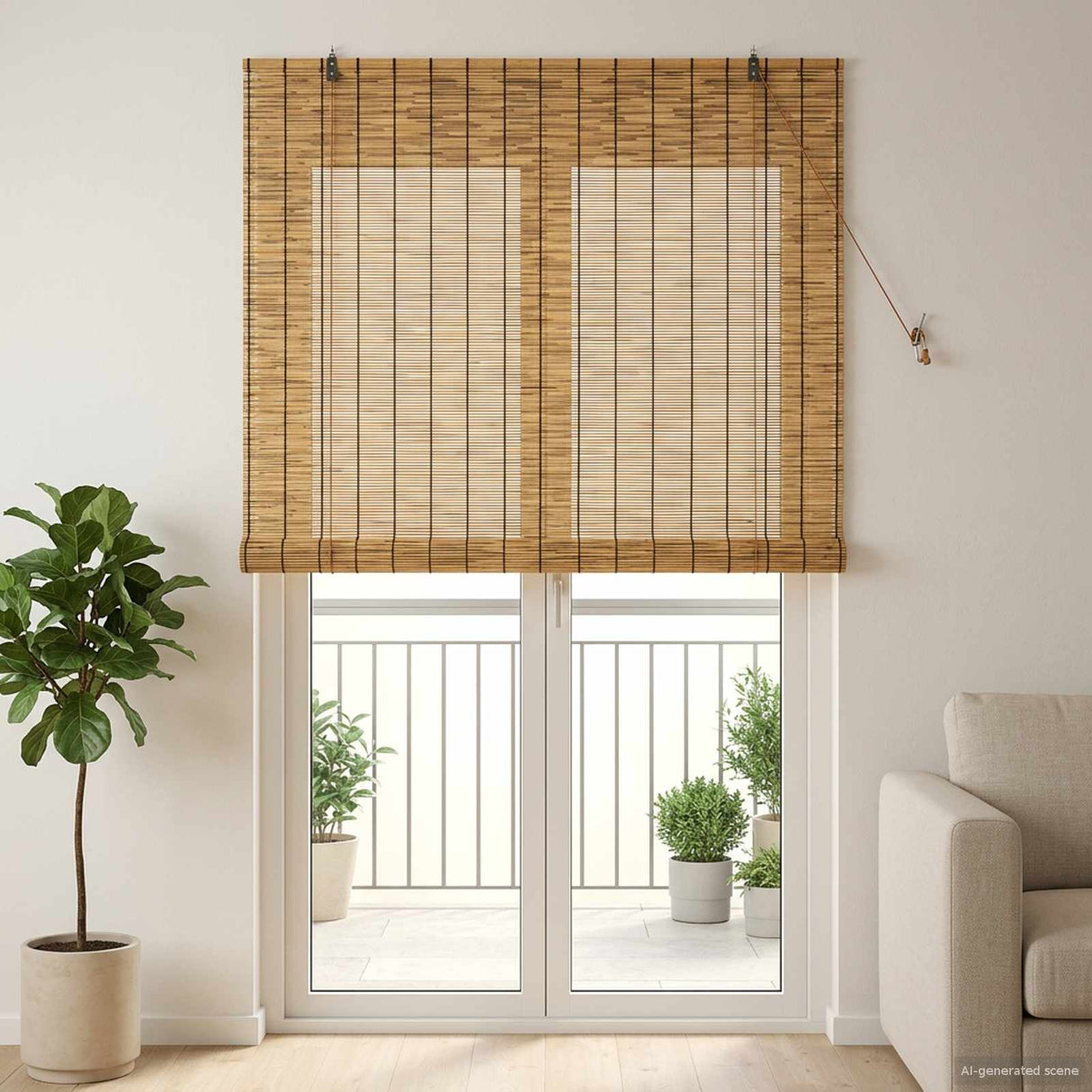 vidaXL Rolgordijn Naturel 60 x 160 cm Riet