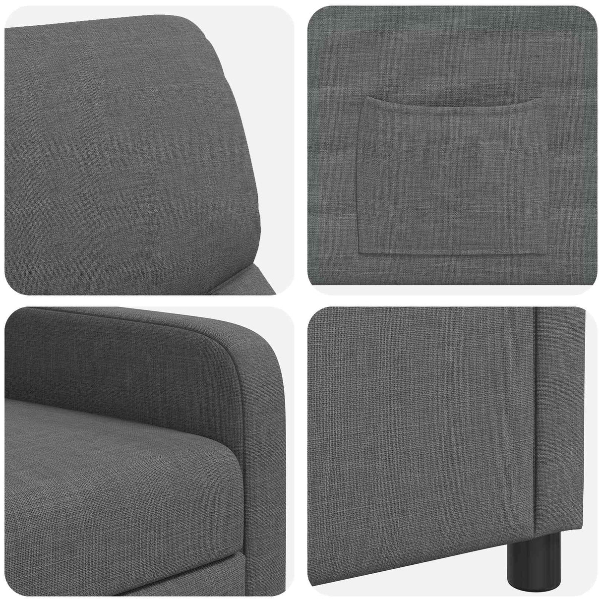 vidaXL Recliner Light Grey Fabric
