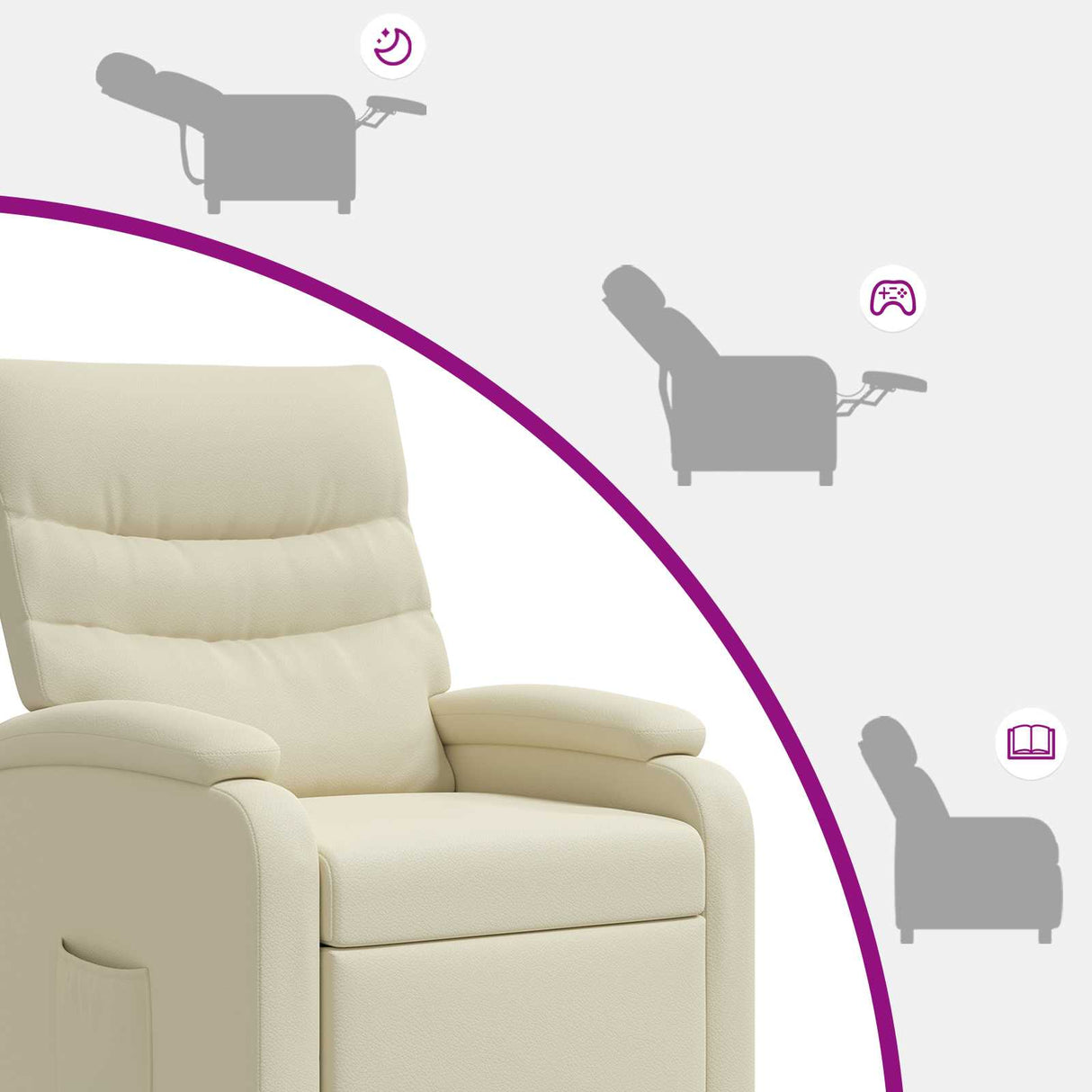 vidaXL Recliner Zwart Kunstleer