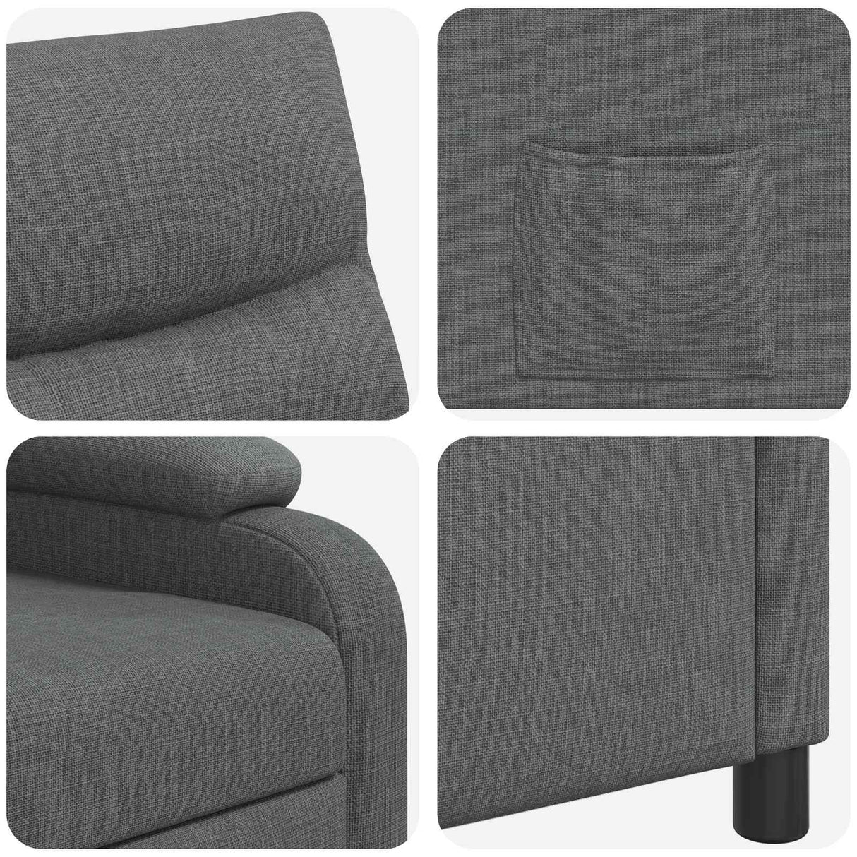 vidaXL Recliner Lichtgrijs Stof