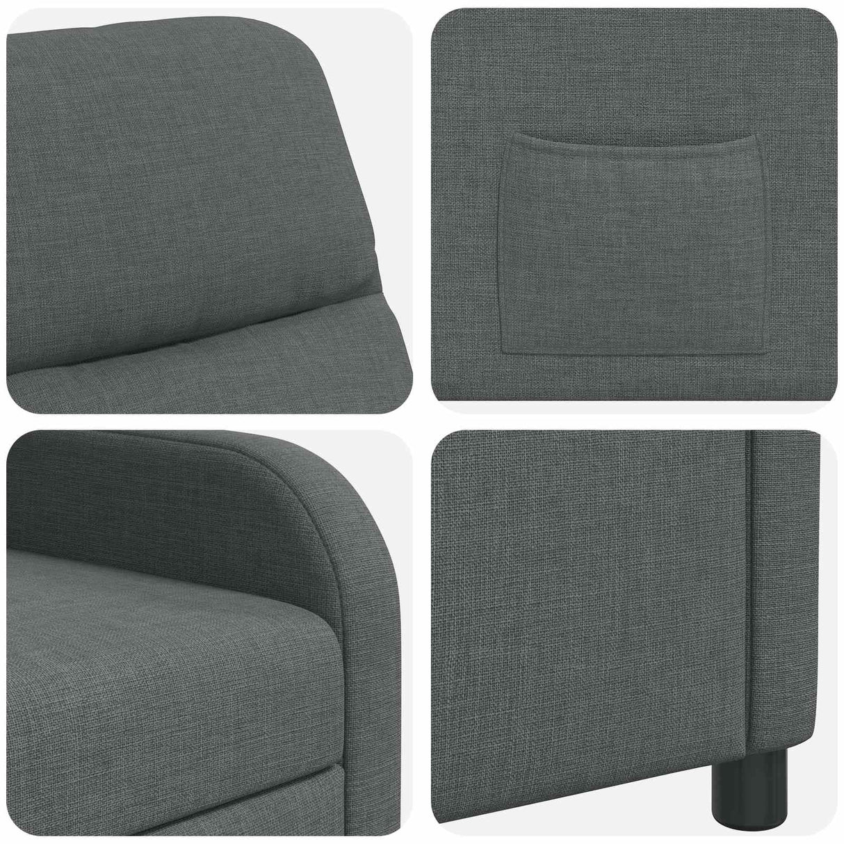 vidaXL Recliner Light Grey Fabric