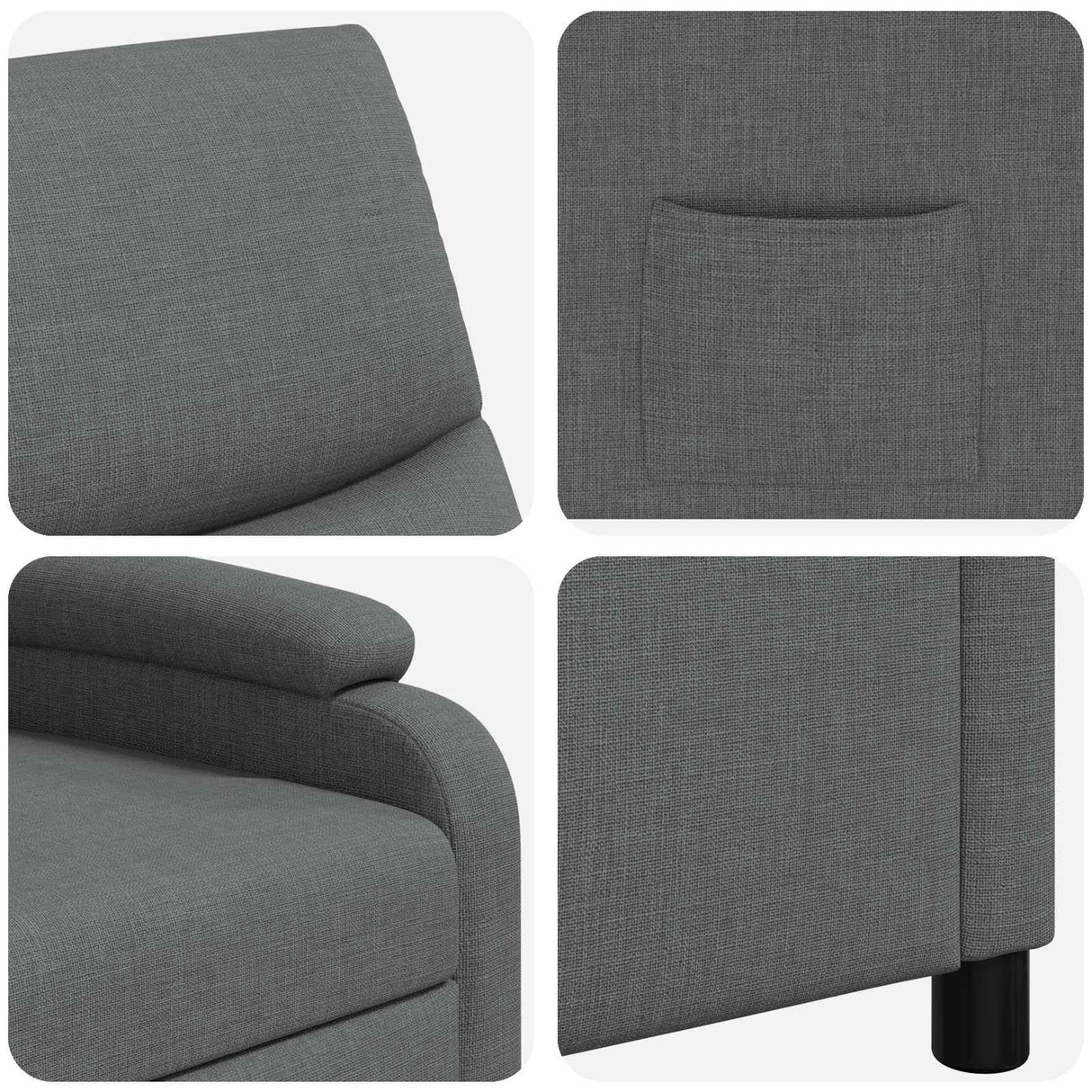 vidaXL Recliner Light Grey Fabric