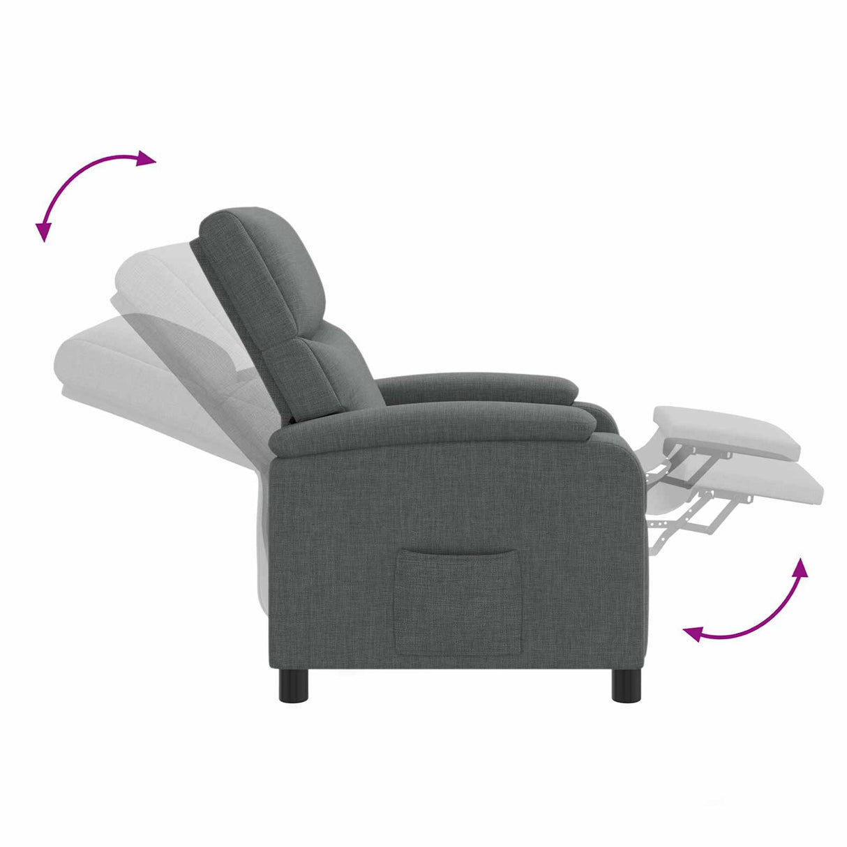 vidaXL Recliner Light Grey Fabric