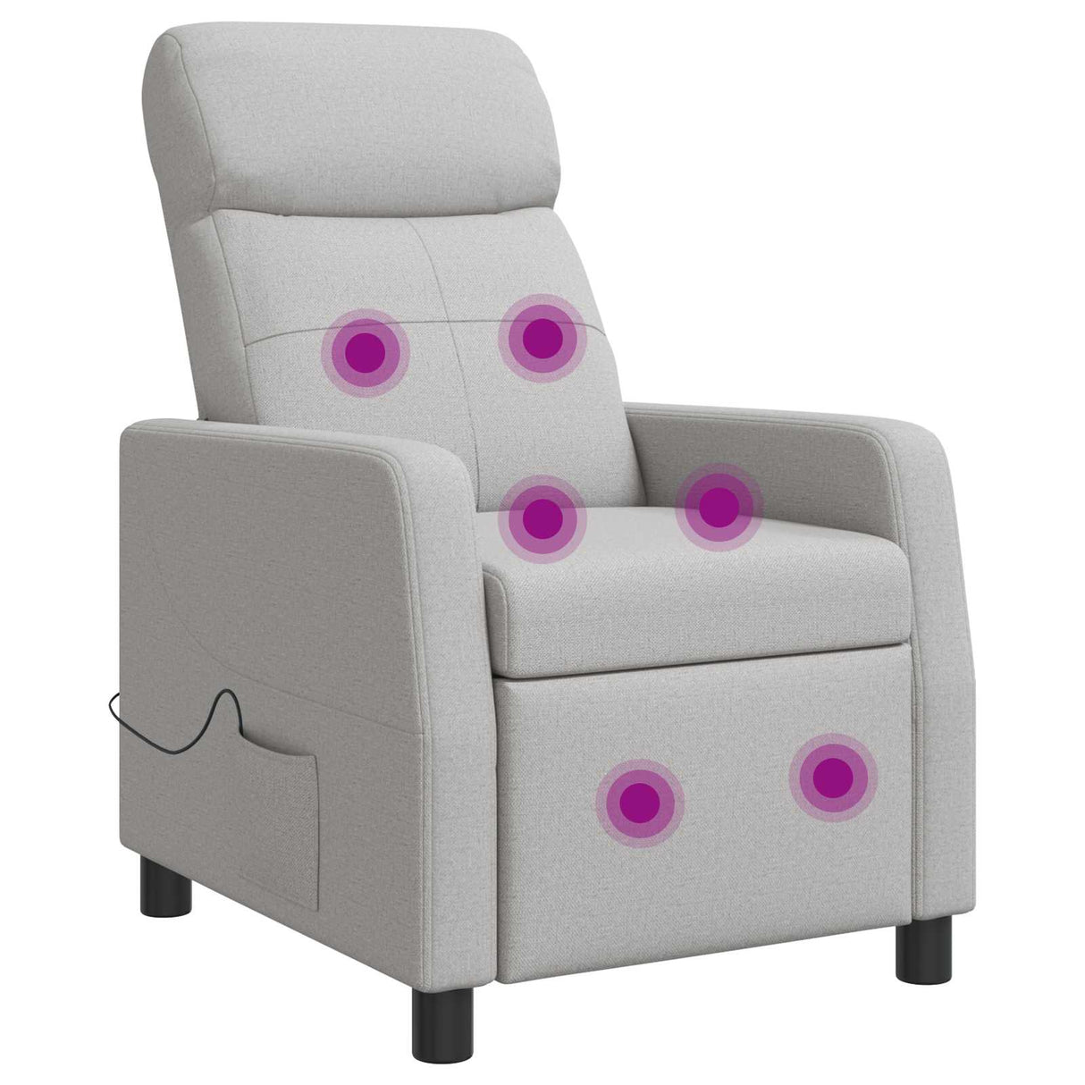 vidaXL Recliner Light Grey Fabric