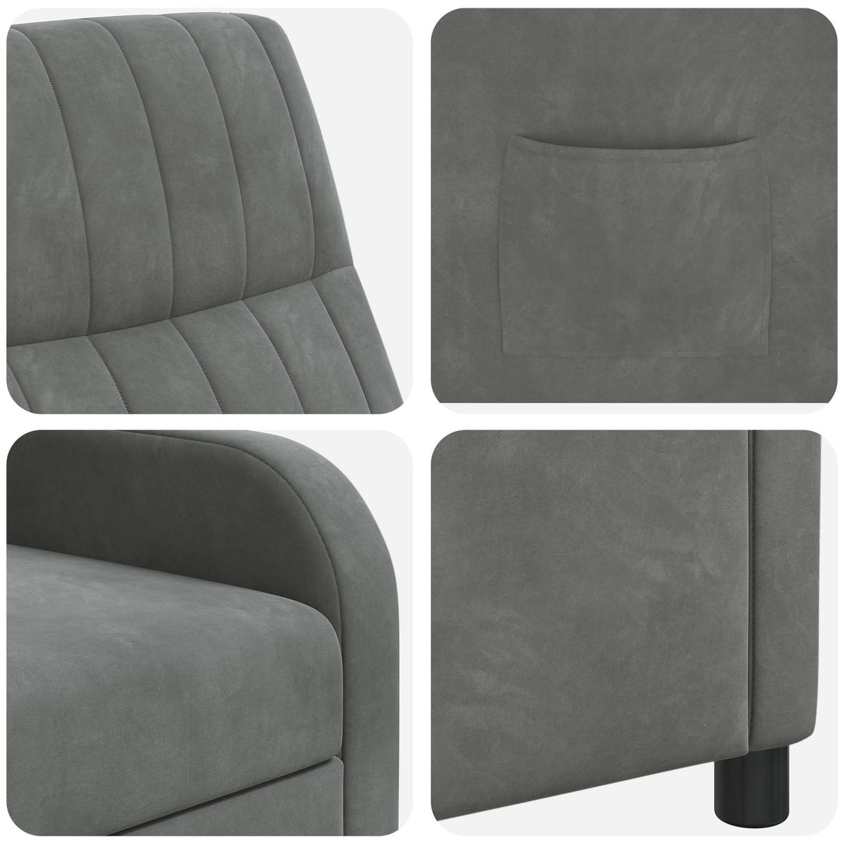 vidaXL Recliner Lichtgrijs fluweel