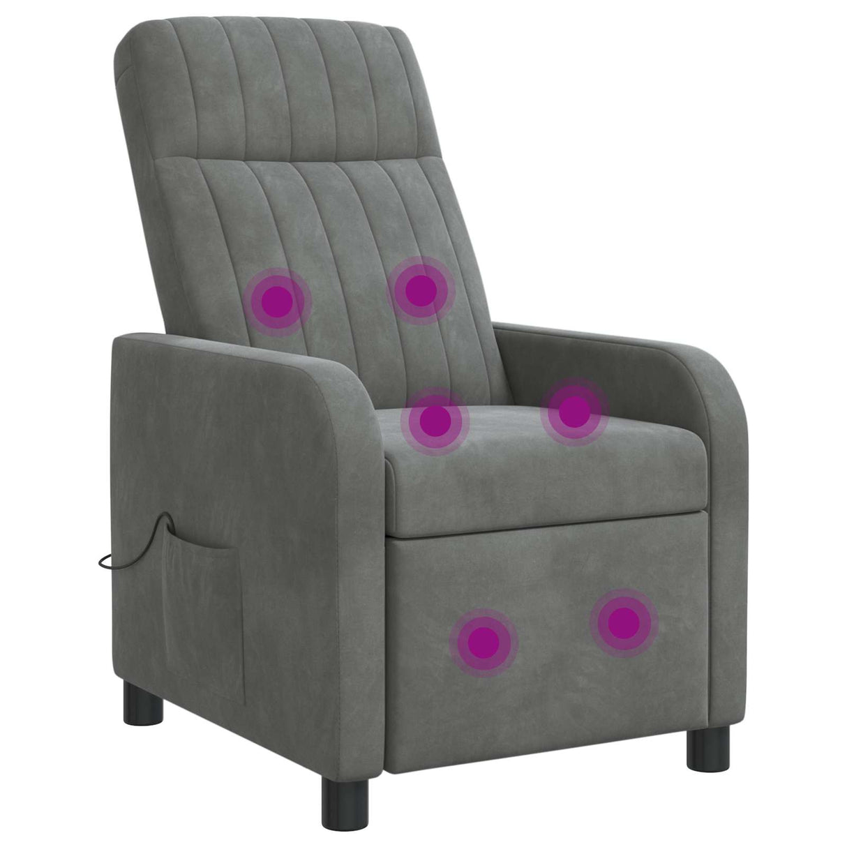 vidaXL Recliner Lichtgrijs fluweel