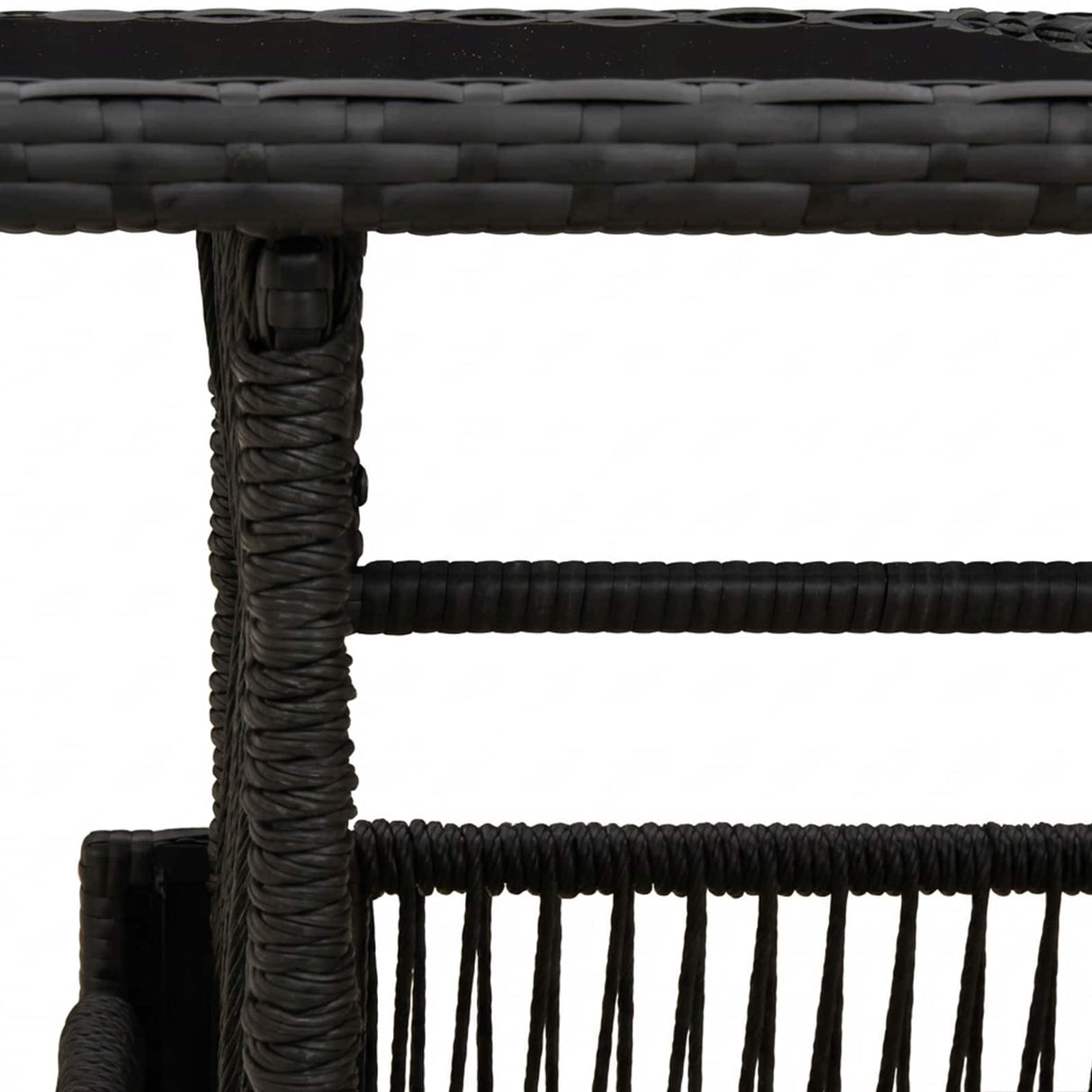 vidaXL Tuin Tafel Zwart 100 x 55 x 37 cm PE Riet en Glas