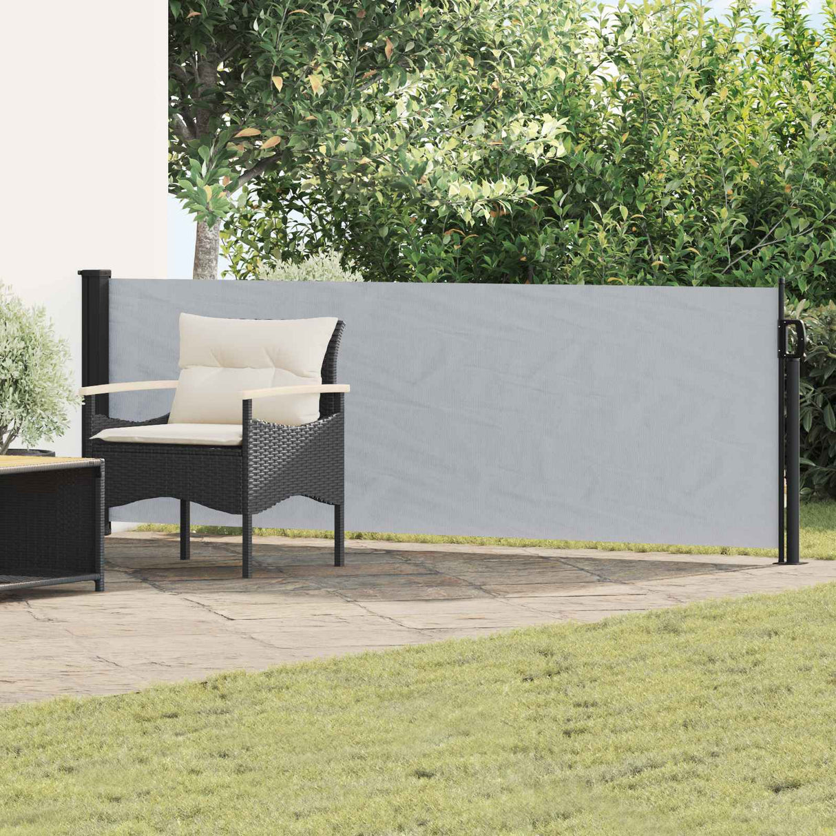 vidaXL Windscherm uittrekbaar 100x300 cm zwart