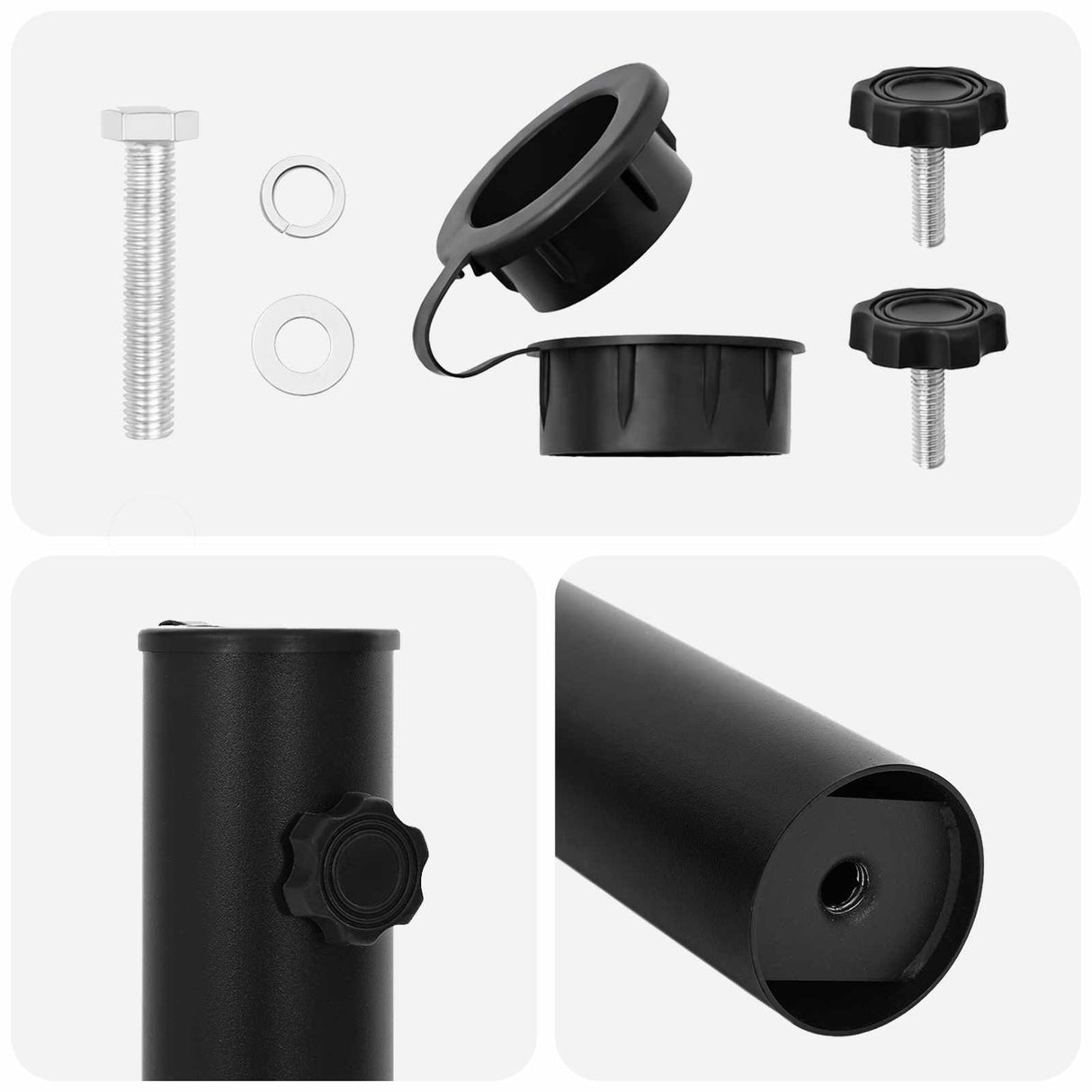 vidaXL Parasol Basisbuis 0.63 kg Natuurlijk RVS Roestvrij staal