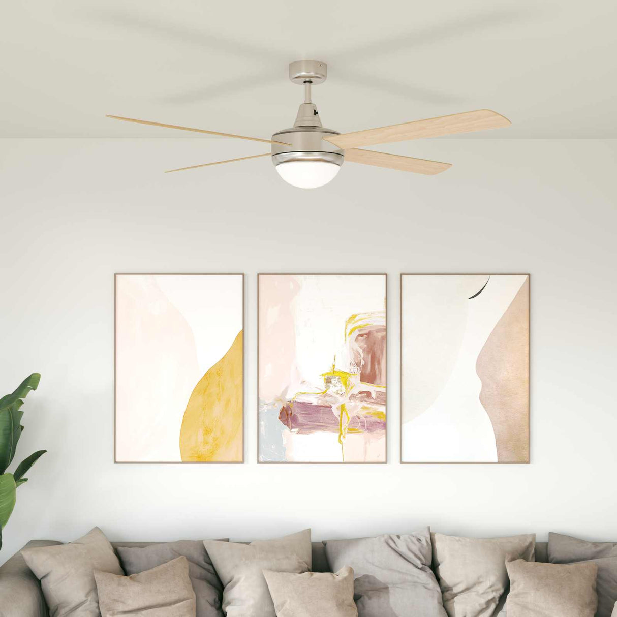 vidaXL Plafondventilator met lamp 82 cm lichtbruin