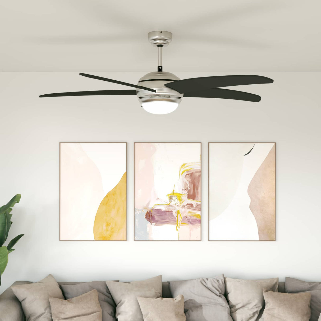 vidaXL Plafondventilator met lamp 82 cm lichtbruin