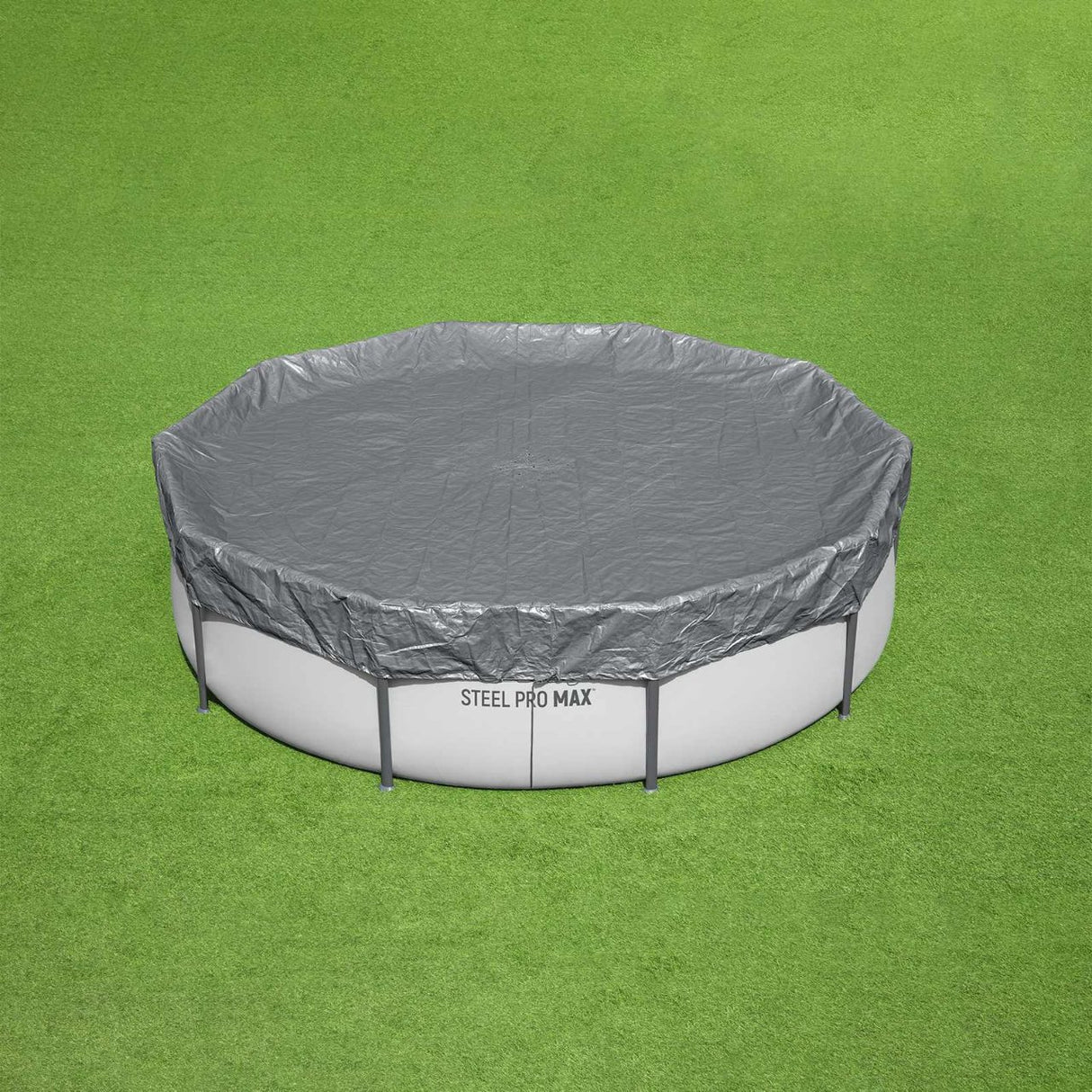 Bestway Zwembadafdekking Ø3,05 m Rond Polyester Grijs