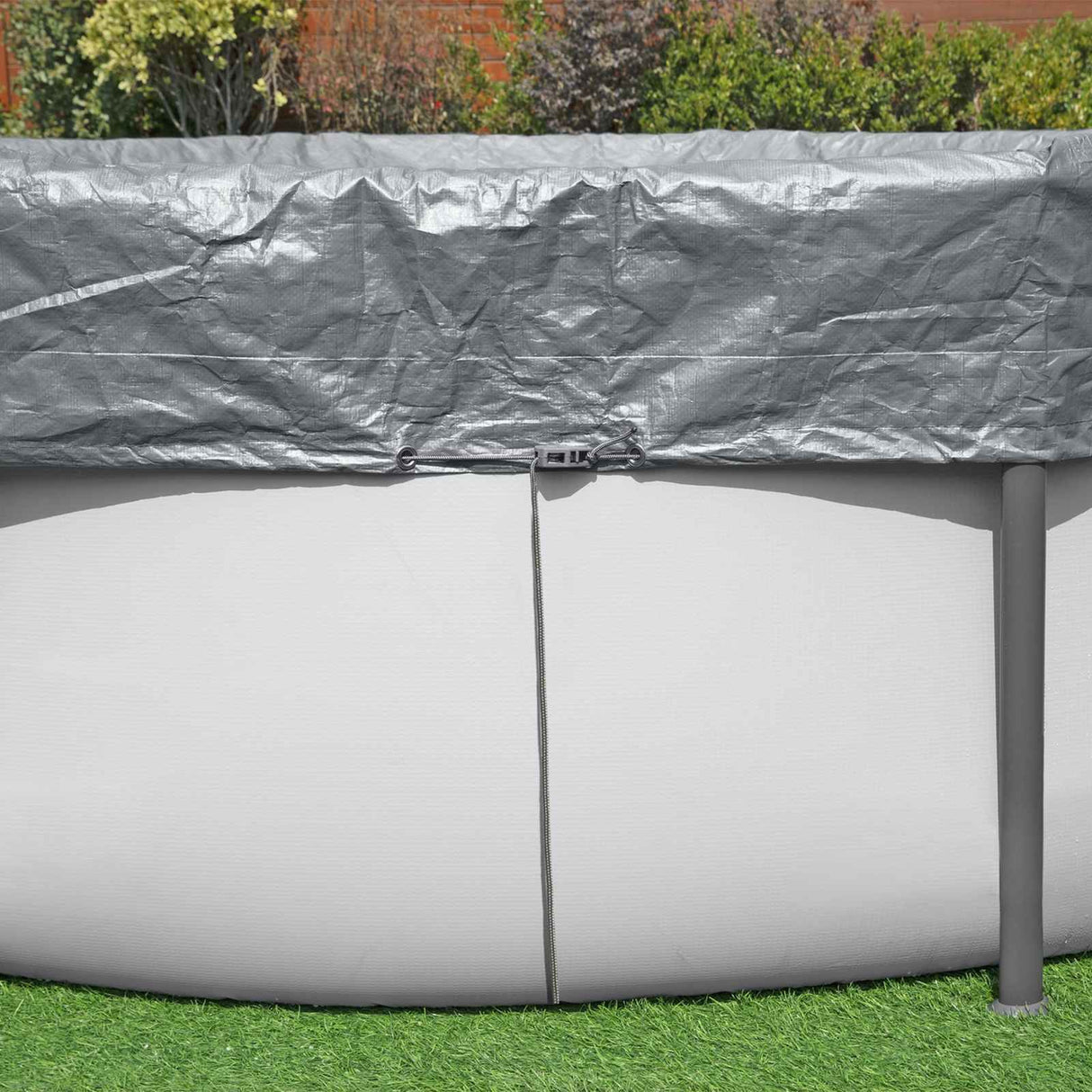 Bestway Zwembadafdekking Ø3,05 m Rond Polyester Grijs