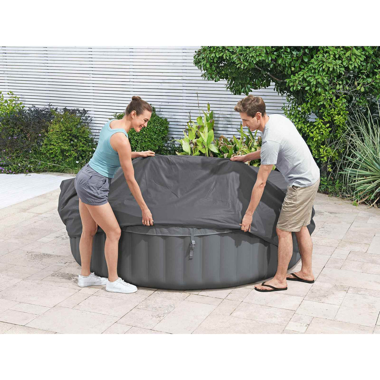 Bestway Hoofdkussen PVC en POM Grijs