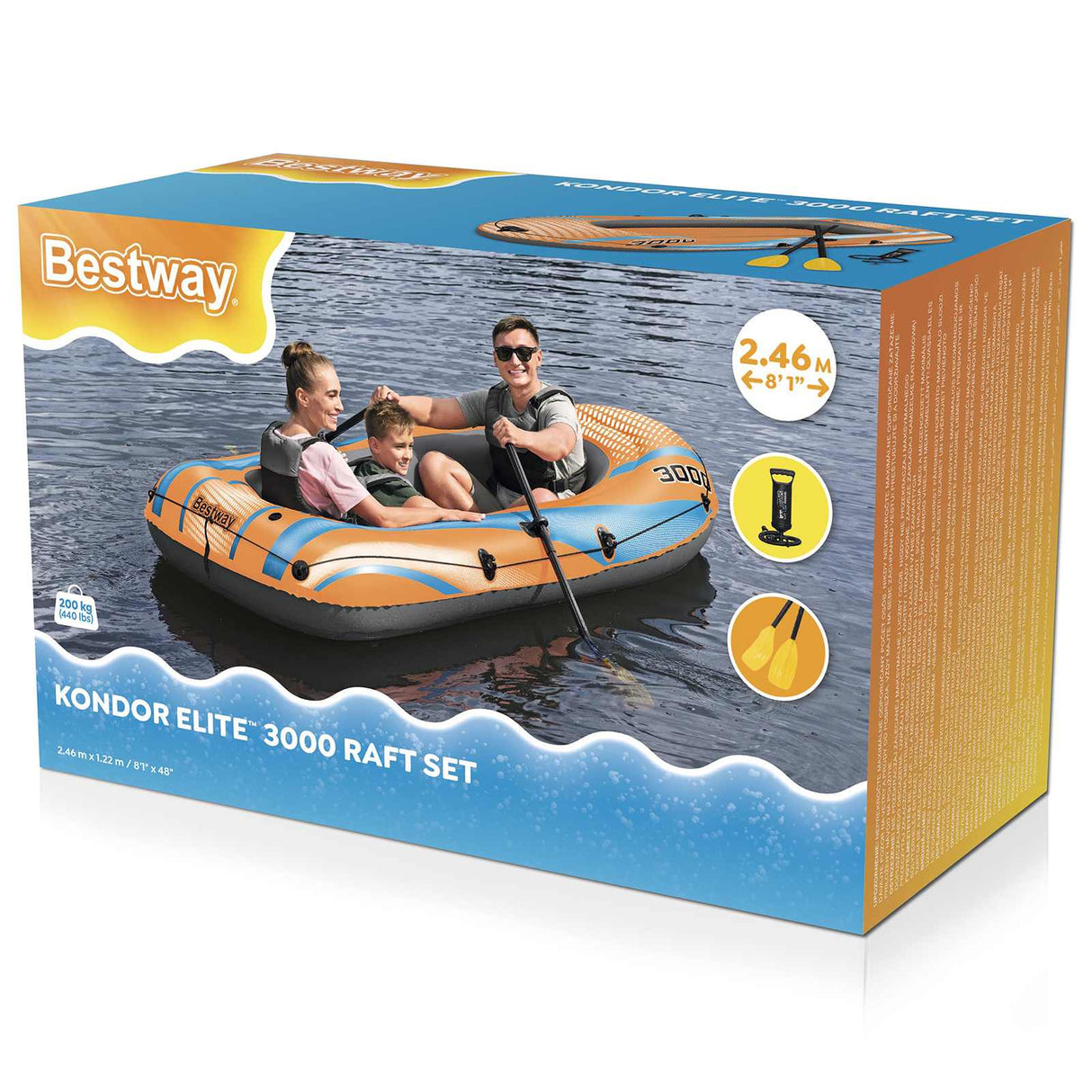 Bestway Inflatable Boat Orange 162 x 96 cm PVC