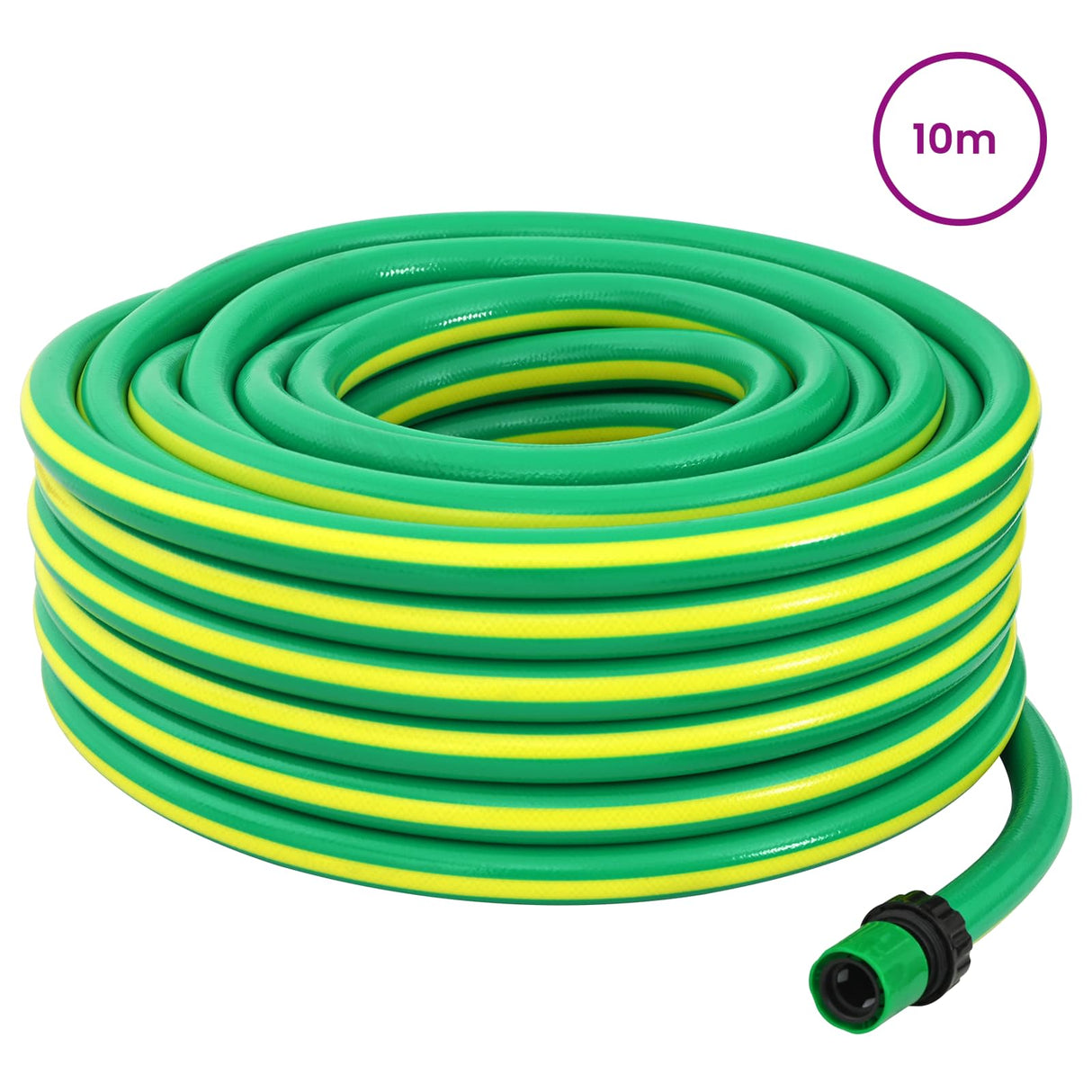 vidaXL Tuinslang 5-laags Groen en Geel 1 / 2'' 10 m PVC