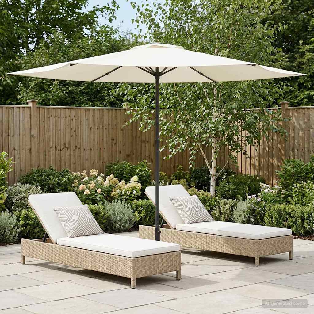 vidaXL Tuinparasol 200 x 300 cm Polyester Rechthoekig Crèmekleurig