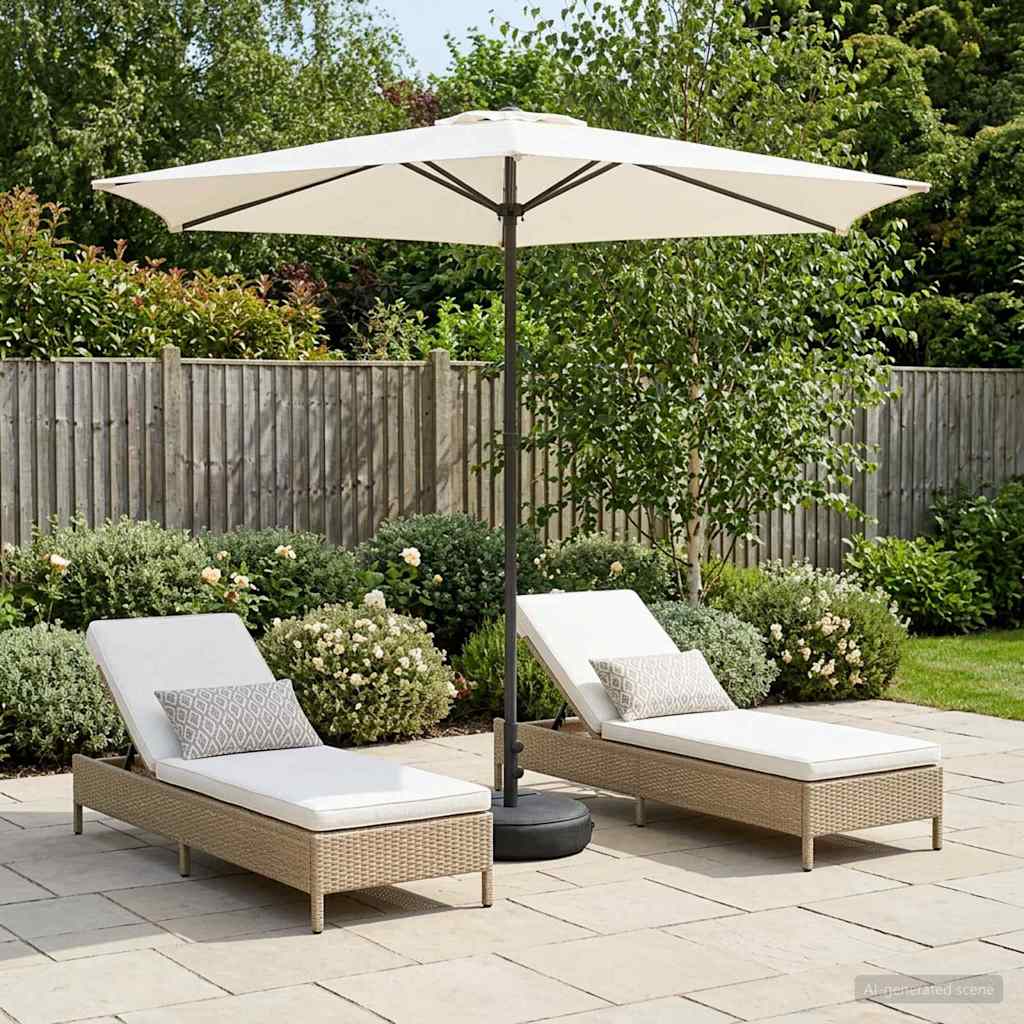 vidaXL Tuinparasol 200 x 300 cm Polyester Rechthoekig Crèmekleurig