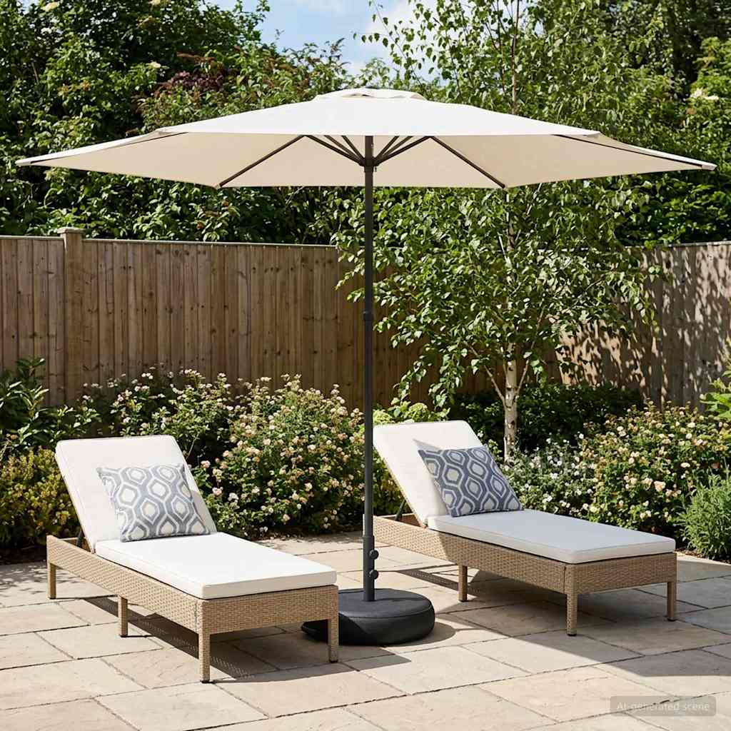 vidaXL Tuinparasol 200 x 300 cm Polyester Rechthoekig Crèmekleurig