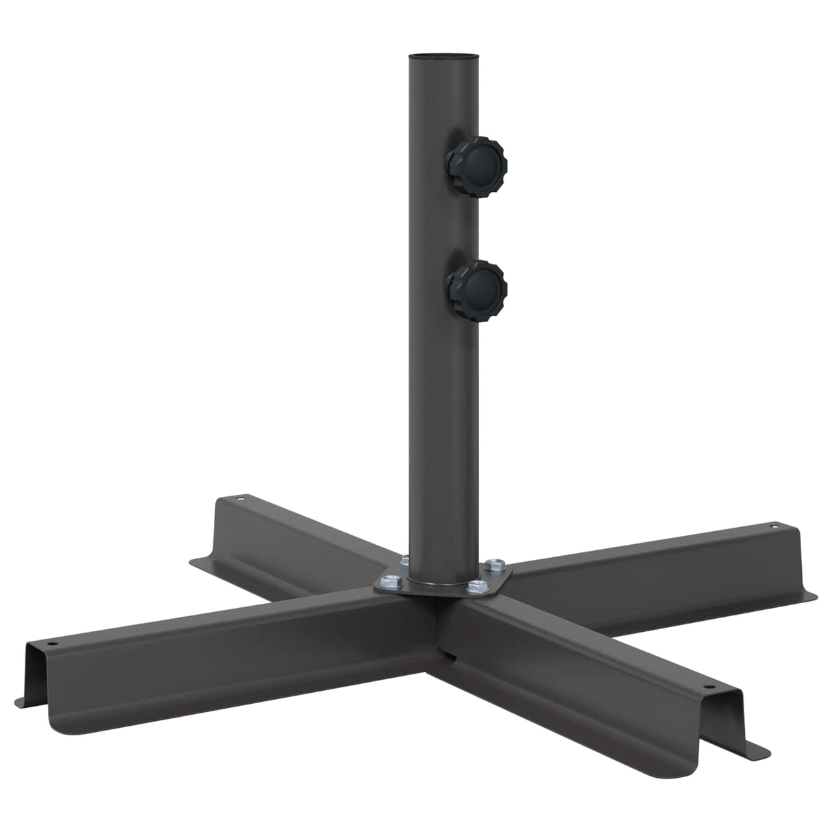 vidaXL Terras Parasolvoet 50 x 50 cm Staal Zwart