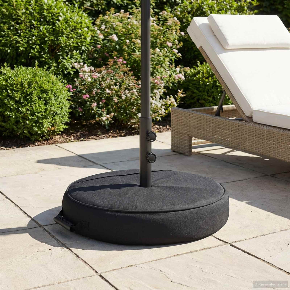 vidaXL Terras Parasolvoet 50 x 50 cm Staal Zwart