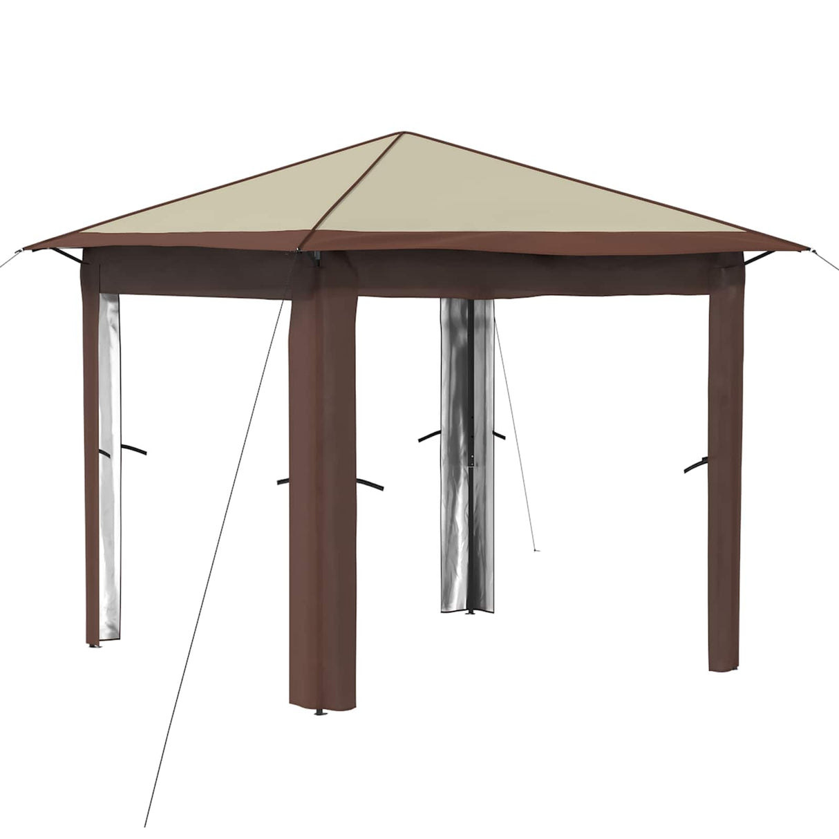vidaXL Tuinpaviljoen zonder Zijwand 2,6 x 2,6 m Crème en bruin