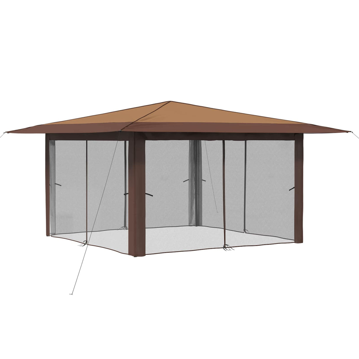 vidaXL Gazebo zonder Zijwand 4 x 4 m Crème en bruin