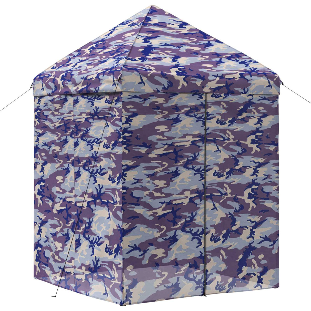 vidaXL Pop-up Gazebo with 4 Side Walls 2 x 2 m Blue Camouflage